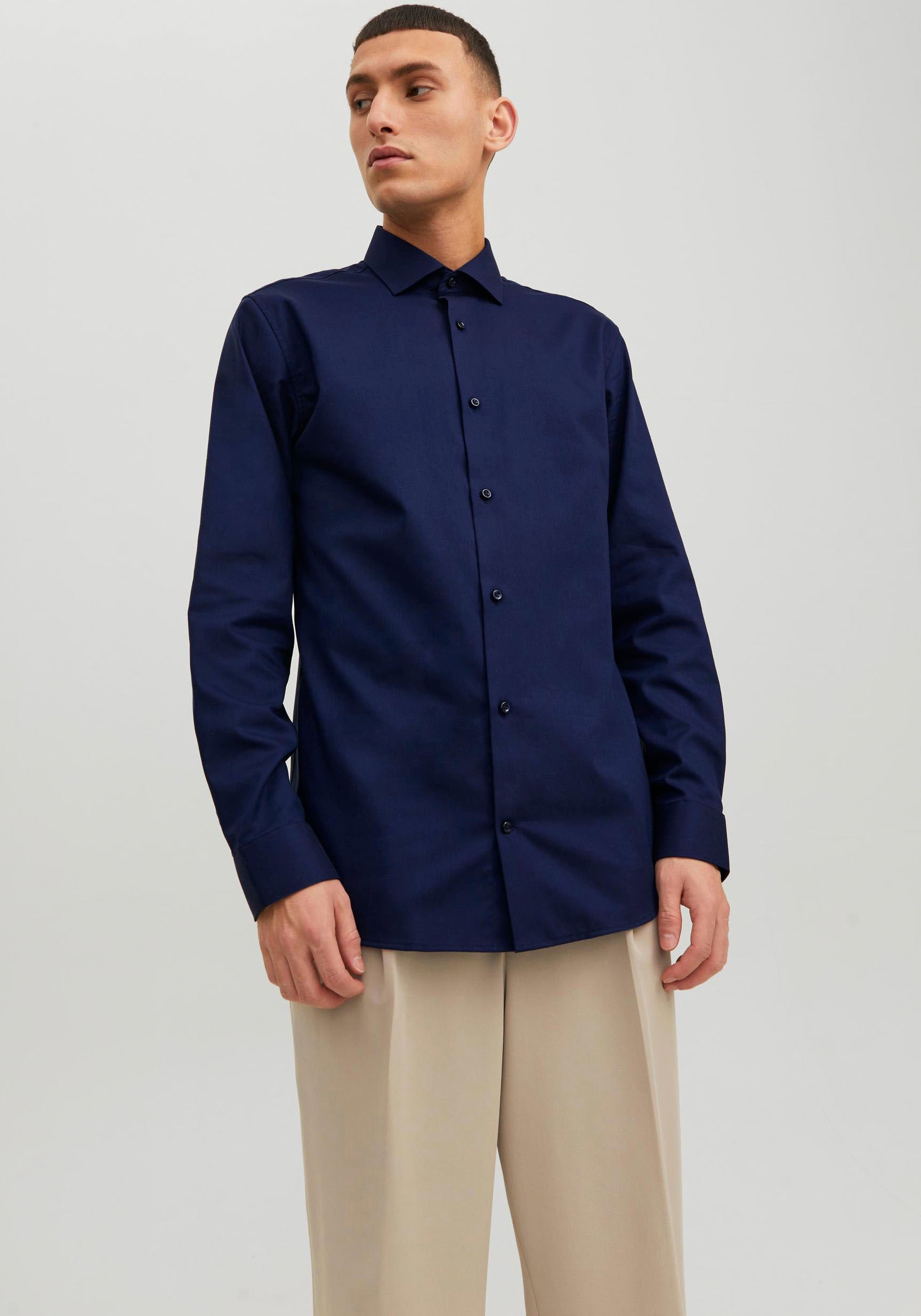 Jack & Jones Langarmhemd »JPRBLAPARKER Slim Fit Hemd, atmungsaktiv, ideal für den Alltag« Baumwolle, slim fit