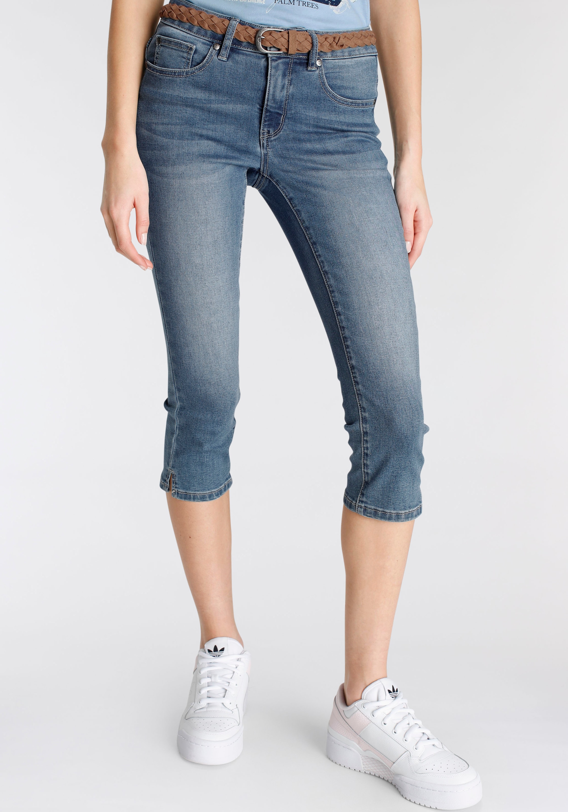 DELMAO 3/4-Jeans, inklusive modischem online Jelmoli-Versand Flechtgürtel ---NEUE mit Schweiz Gürtel), bestellen mit bei MARKE! tlg., 2 (Set