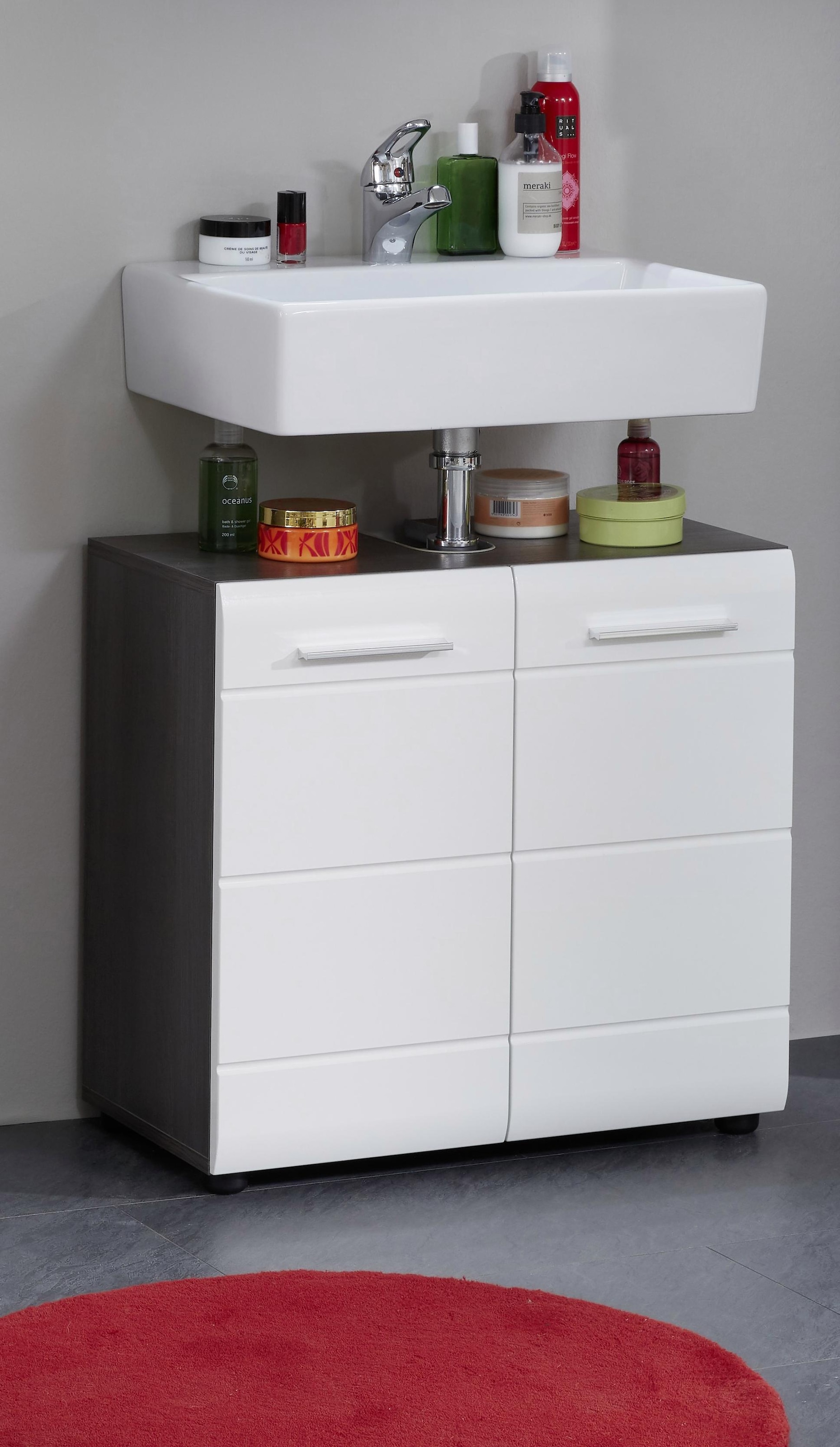 INOSIGN Waschbeckenunterschrank »Sovana«, Waschtisch mit verstellbarem Fach - Masse (B/T/H) 60/31/56 cm
