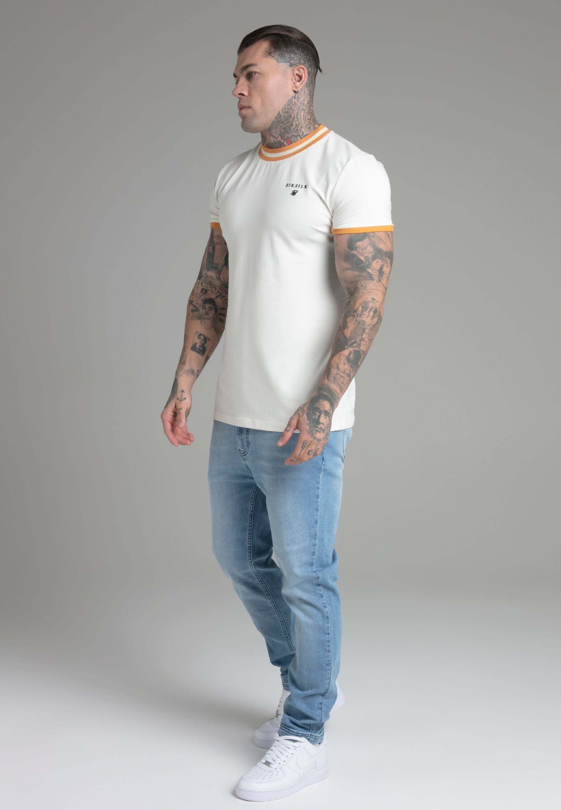 Siksilk T-Shirt »Siksilk T-Shirt Ringer T-Shirt in Ecru«