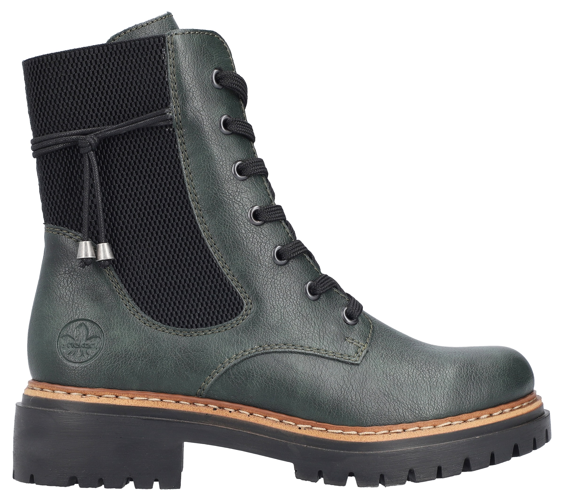 Rieker Winterstiefelette, Schnürstiefelette, Blockabsatz, Chelseaboots mit Innenreissverschluss