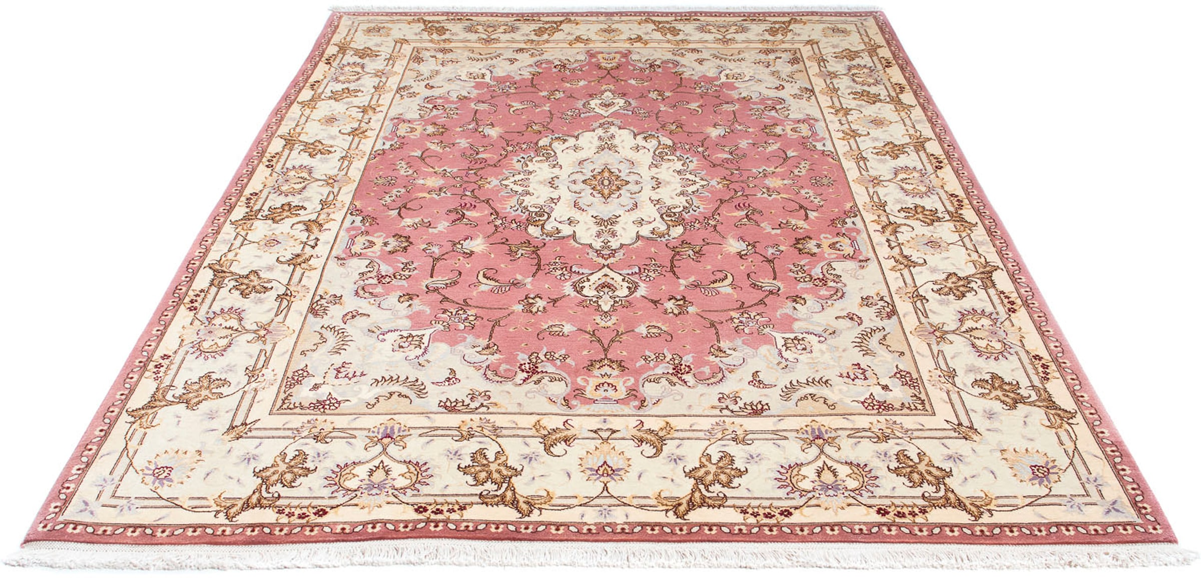 Orientteppich »Perser - Täbriz - Royal - 236 x 166 cm - rosa«, rechteckig, 7 mm Höhe,...