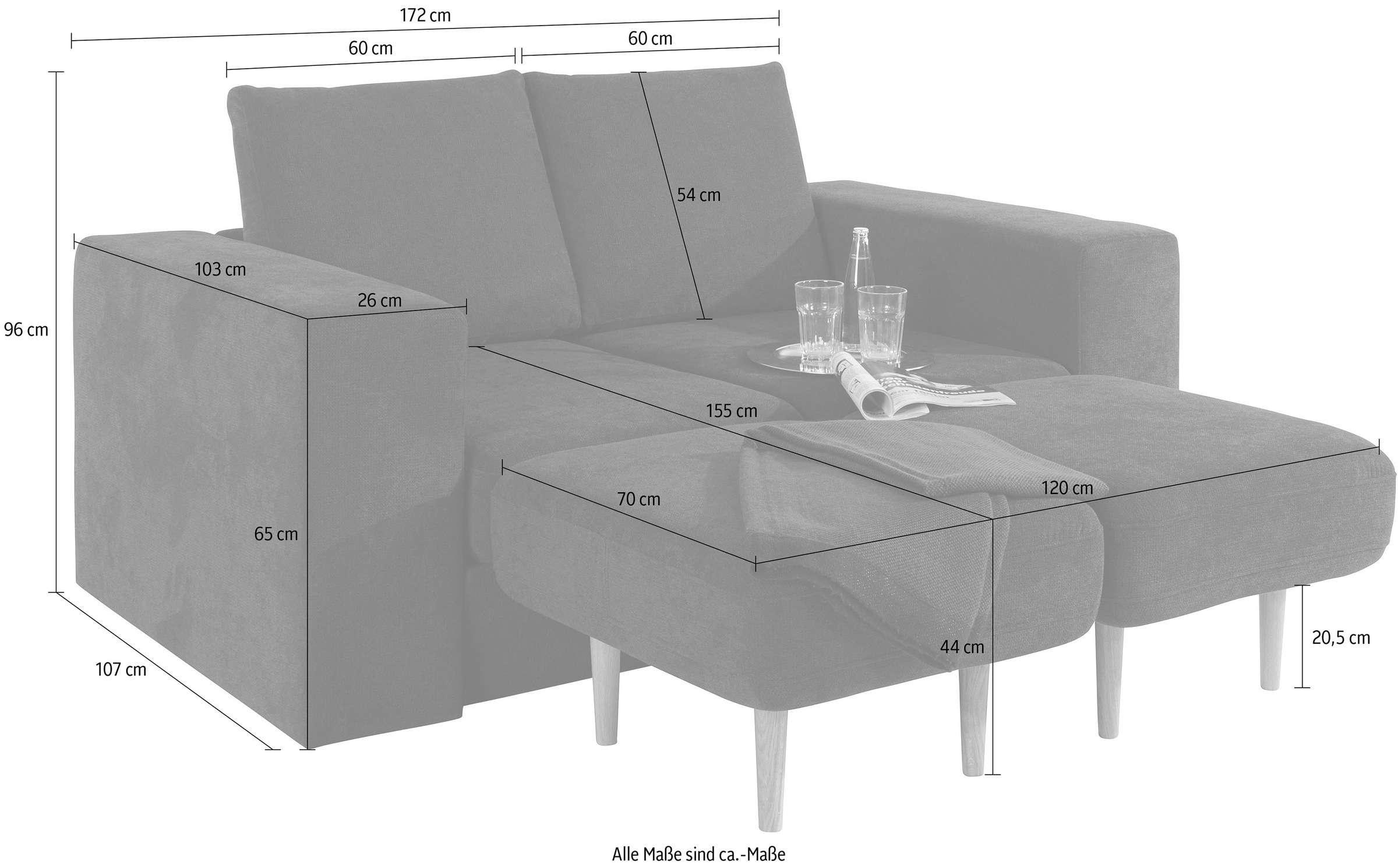 LOOKS by Wolfgang Joop 2-Sitzer »Looksv«, Verwandlungssofa: aus Sofa wird Sofa mit 2 Hockern