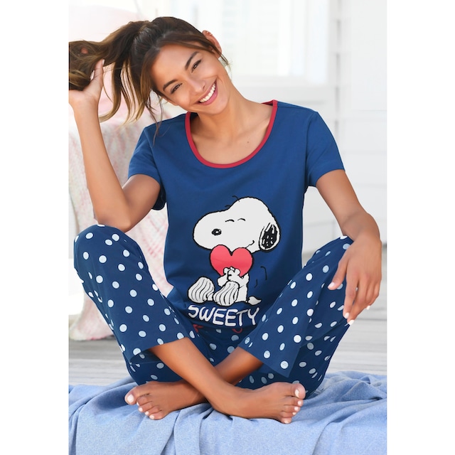 Peanuts Pyjama, (2 tlg., 1 Stück), mit Snoopy-Druck und Pünktchen-Hose  online kaufen bei Jelmoli-Versand Schweiz