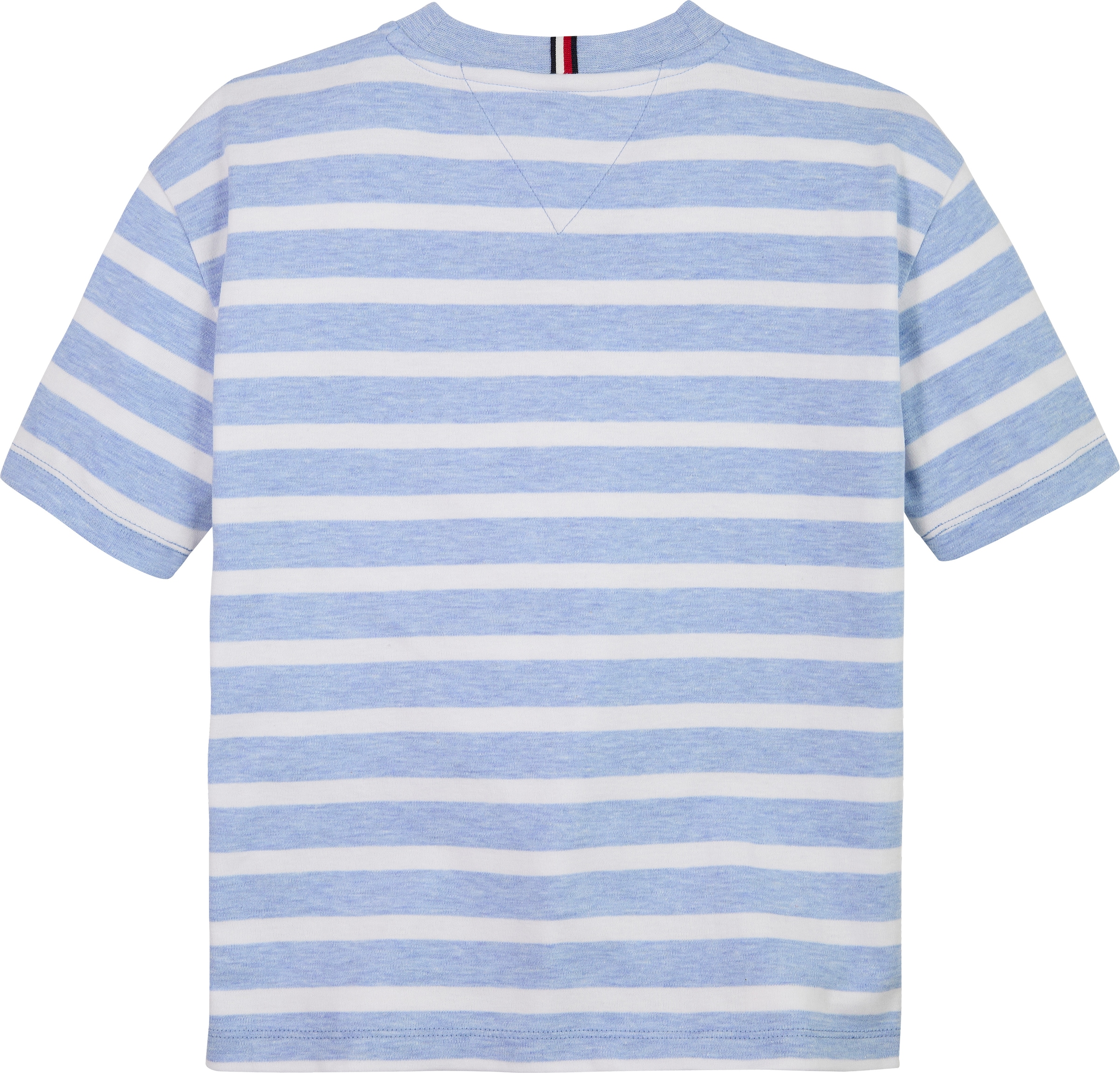 Tommy Hilfiger T-Shirt »INTERLOCK STRIPE HTR T-SHIRT SS«, für Kinder bis 16 Jahre, mit kleinem Flag-Label