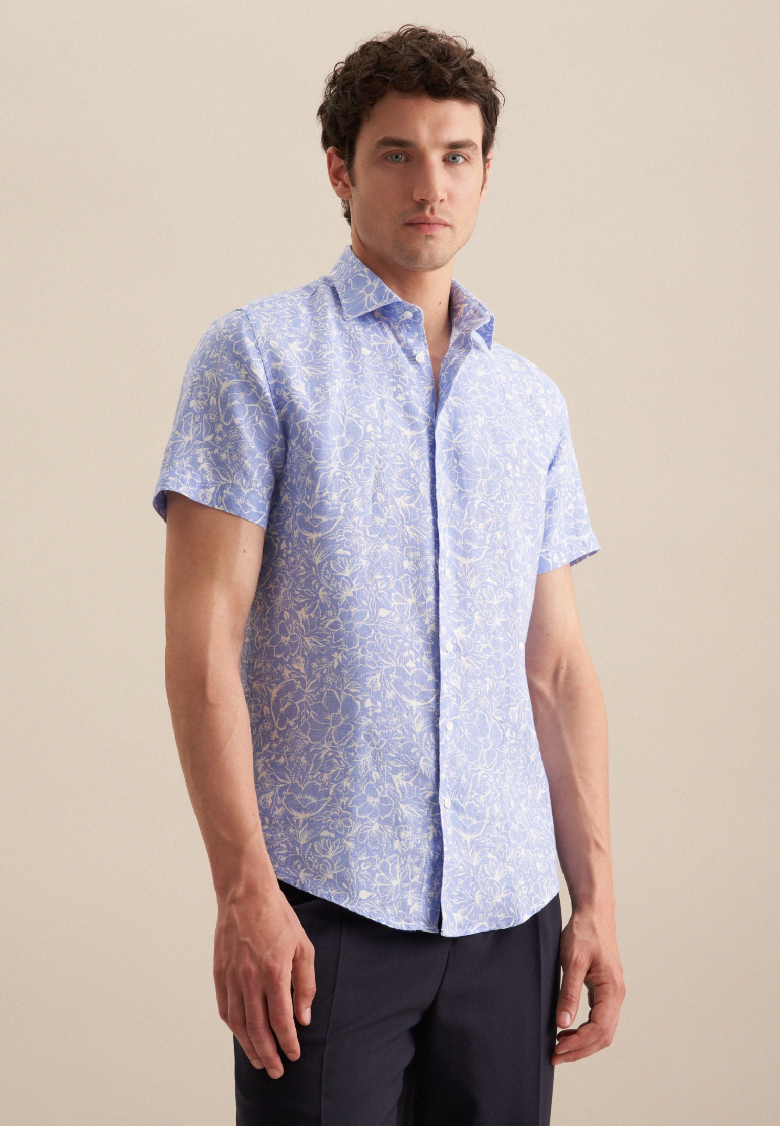 seidensticker Businesshemd »Slim« Slim 1/2 Kentkragen Floral