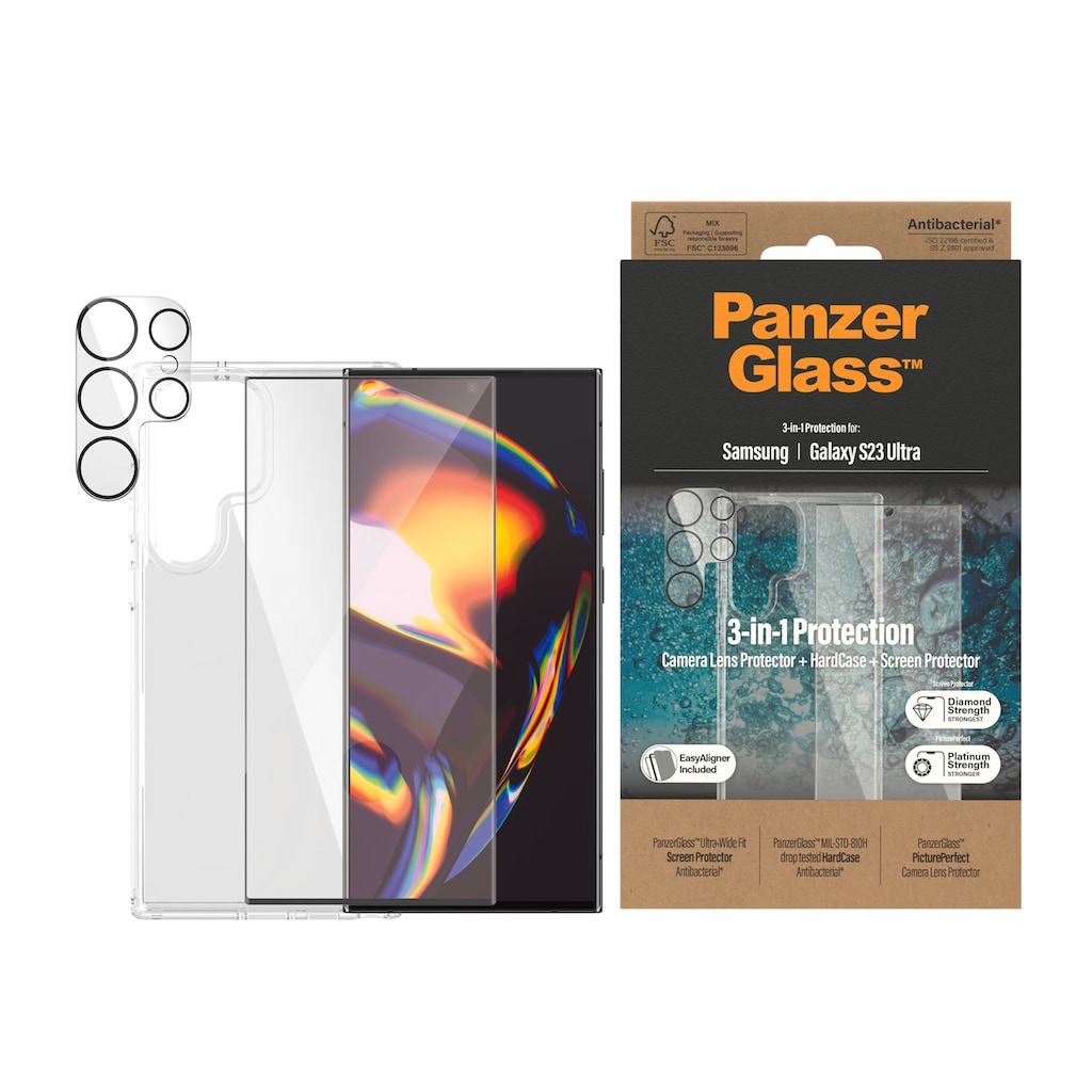 PanzerGlass Backcover »Set: HardCase + Screen Protector - Samsung Galaxy S23 Ultra«