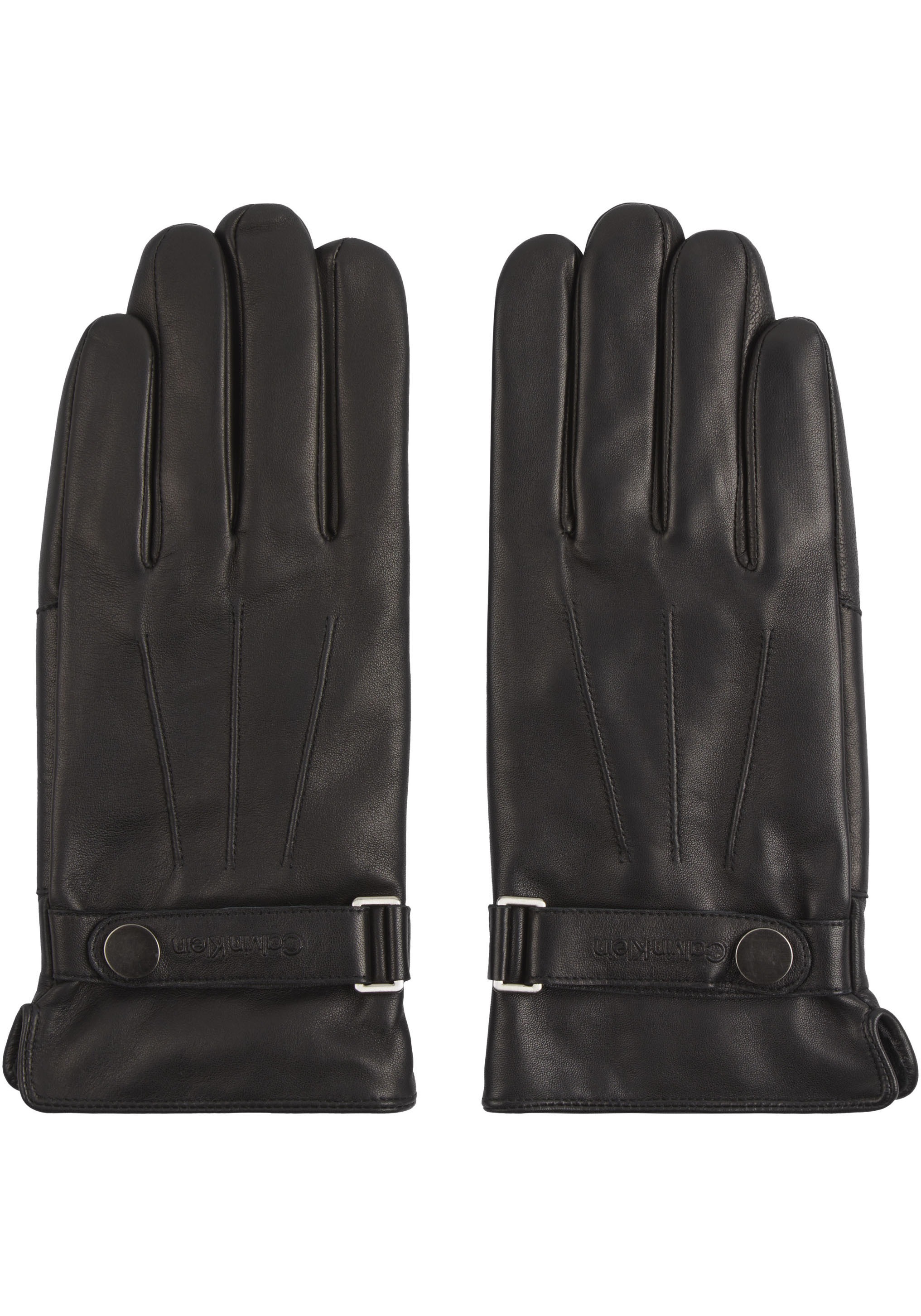 Calvin Klein Lederhandschuhe »LEATHER RIVET GLOVES«, mit Logoschriftzug