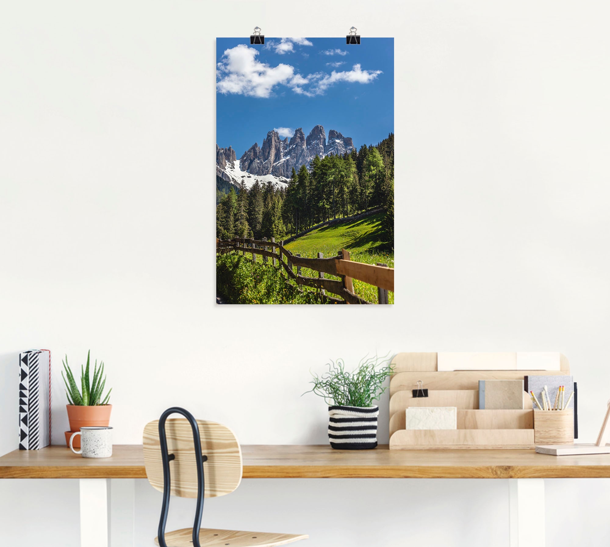 Artland Wandbild »Villnösstal mit Dolomiten, Südtirol«, Berge & Alpenbilder, (1 St.), als Leinwandbild, Poster in verschied. Grössen