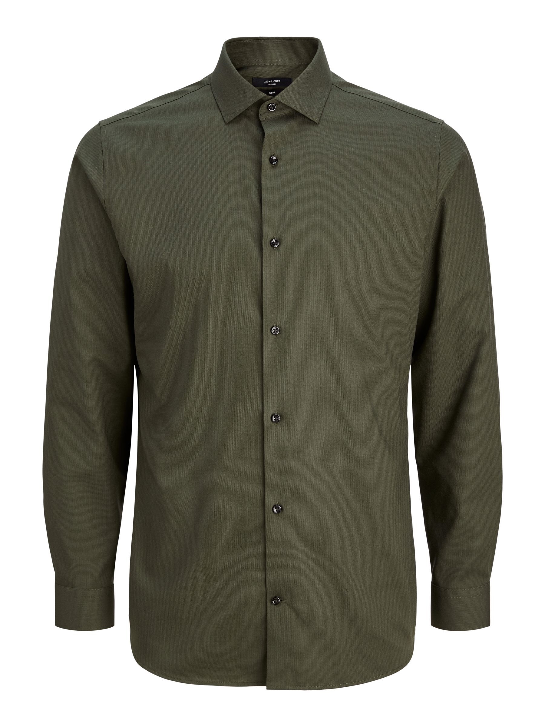 Jack & Jones Langarmhemd »JPRBLAPARKER Slim Fit Hemd, atmungsaktiv, ideal für den Alltag«, unifarben, modisch, slim fit, Baumwolle, Hemdkragen