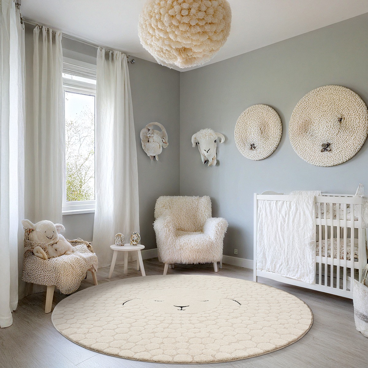 merinos Teppich "Eclipse kids" rund 14 mm Höhe Teppich für Kinderzimmer, Kinderteppich, Spielteppich, Pflegeleicht
