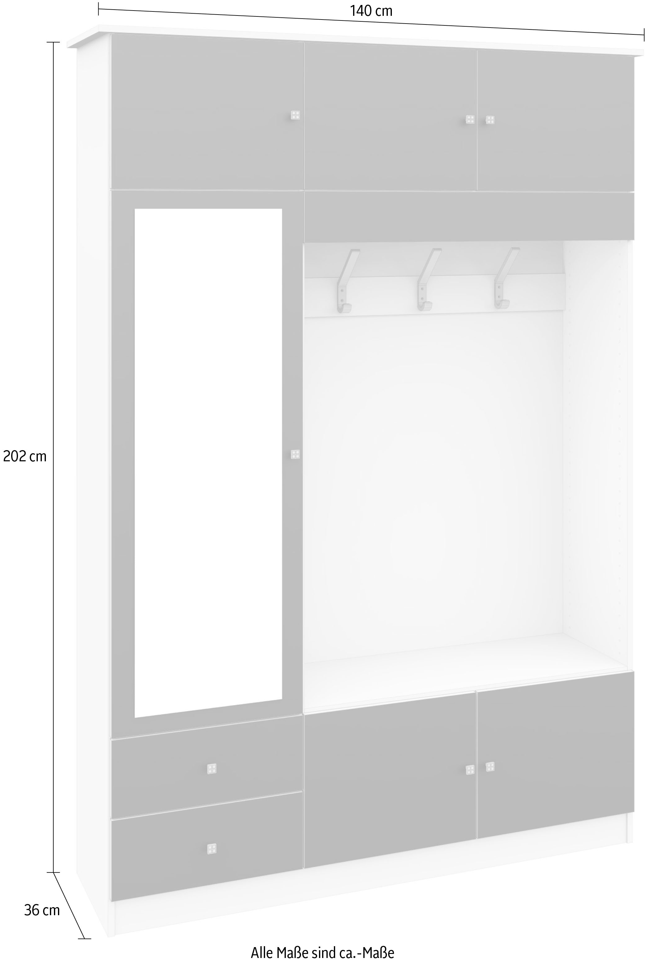 Shop ❤ Garderobenschrank Höhe 202 cm Möbel »Kompakta«, Jelmoli-Online borchardt im ordern