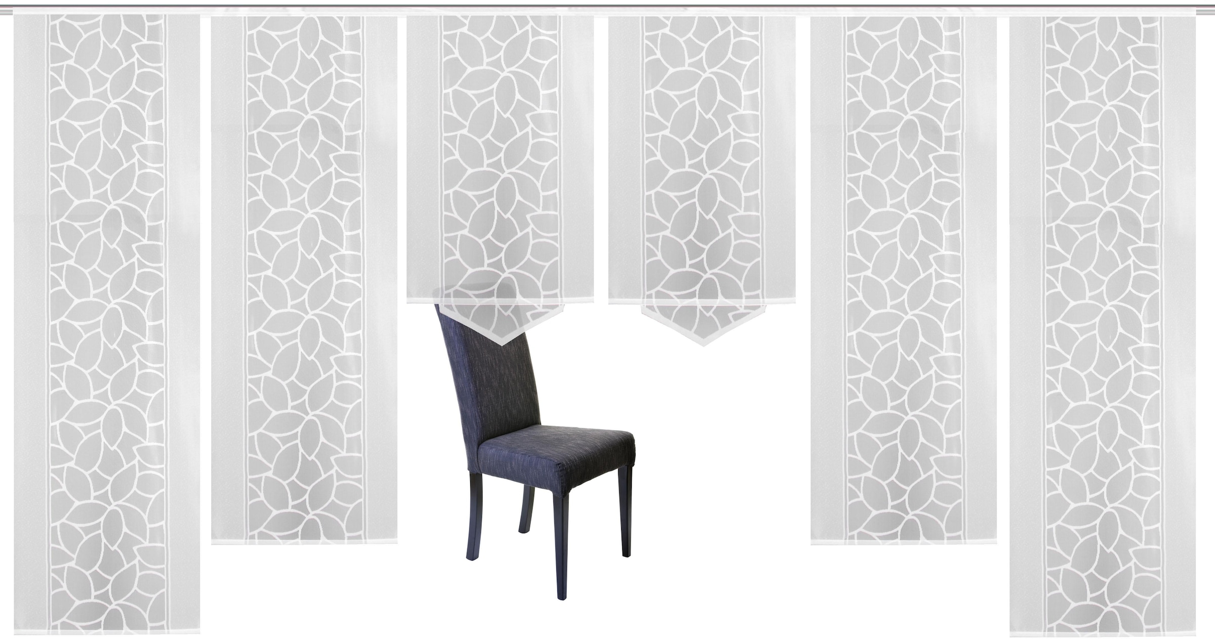 HOME WOHNIDEEN Schiebegardine »JENNA«, (6 St.), Schiebevorhang Jacquard Set, HxB: 245x57