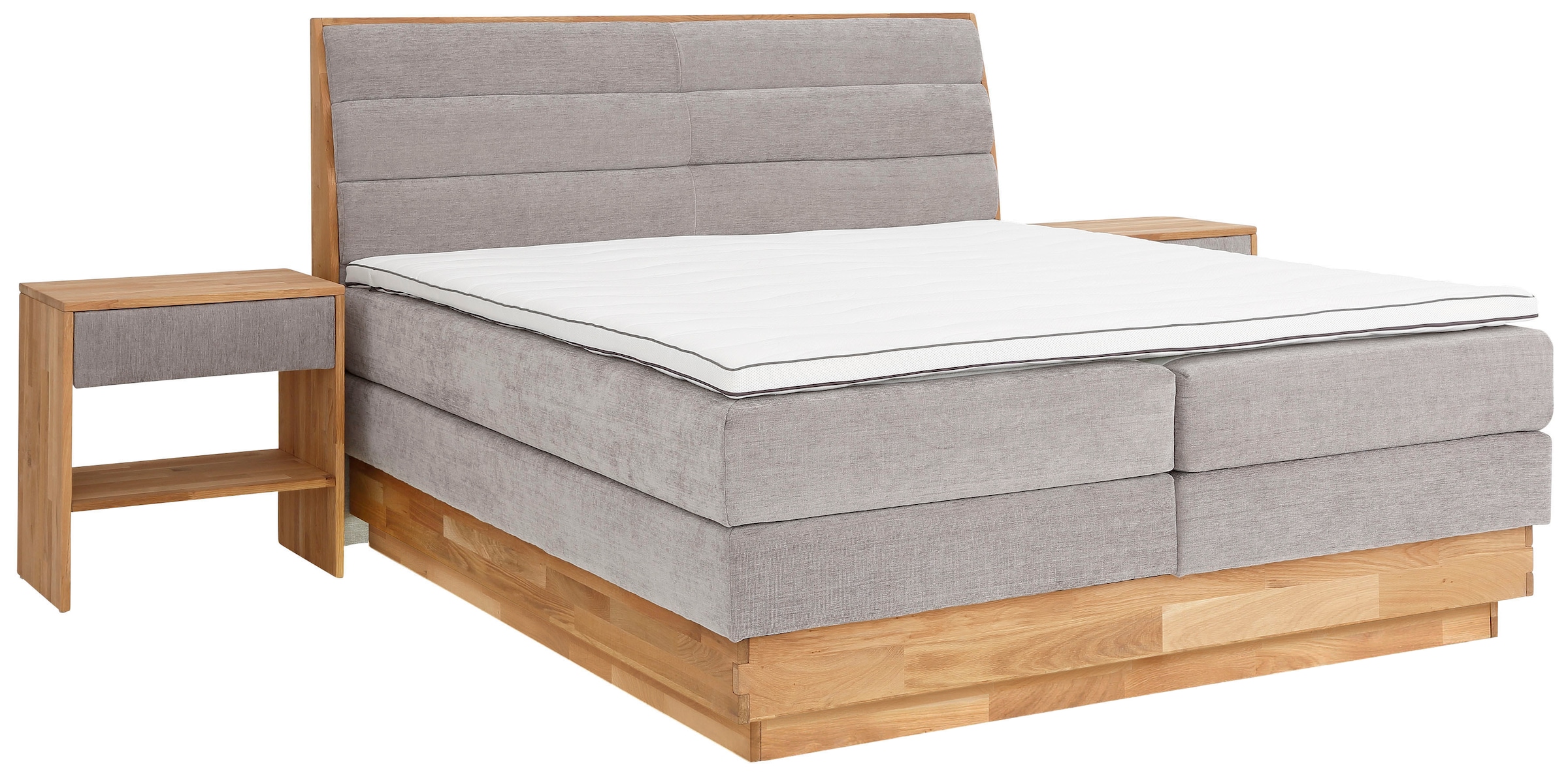 GOODproduct Boxspringbett »Jenna«, ohne LED-Beleuchtung, mit zertifizierten, recycelten Bezugsstoffen
