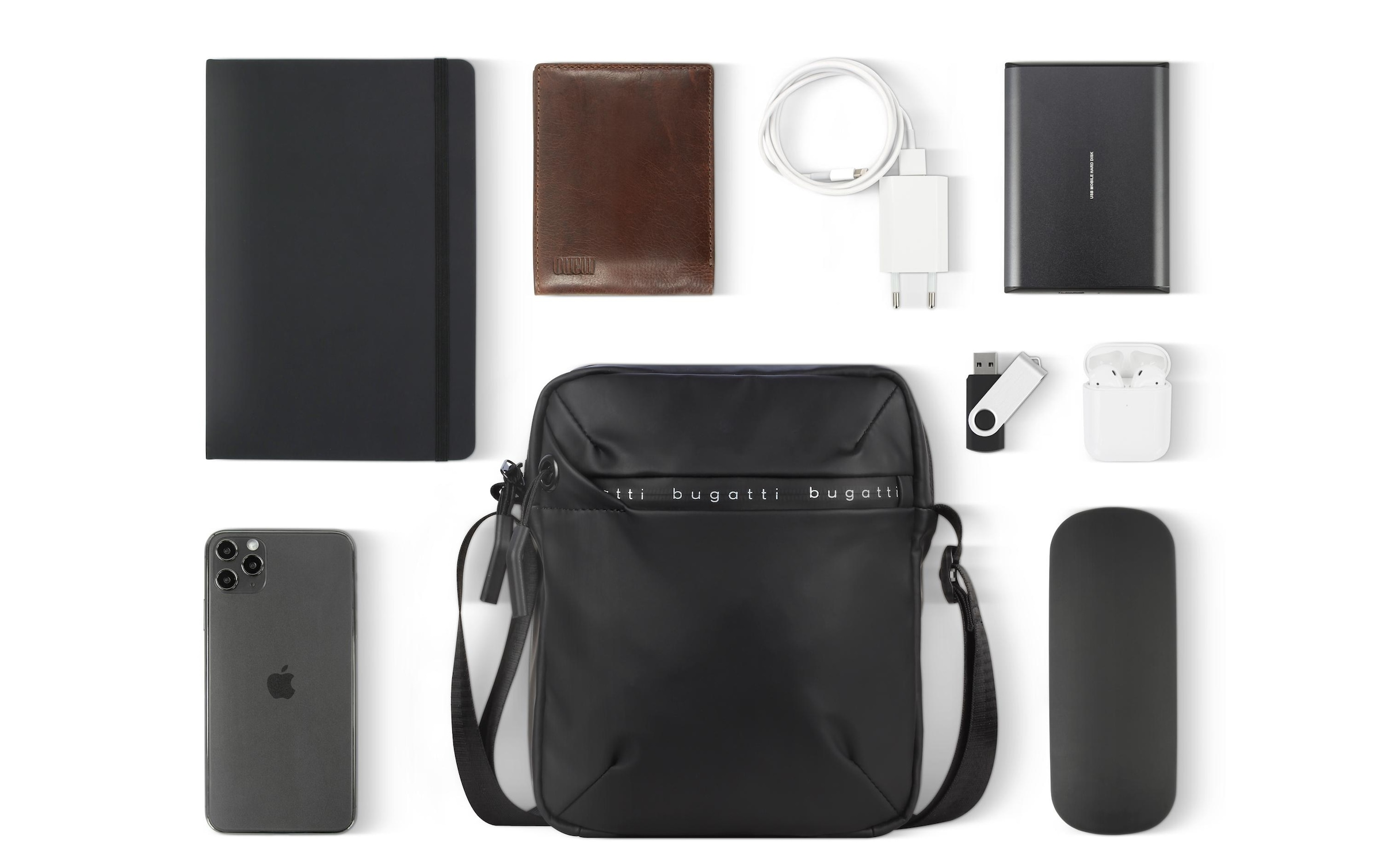 bugatti Schultertasche »Blanc Schwarz«