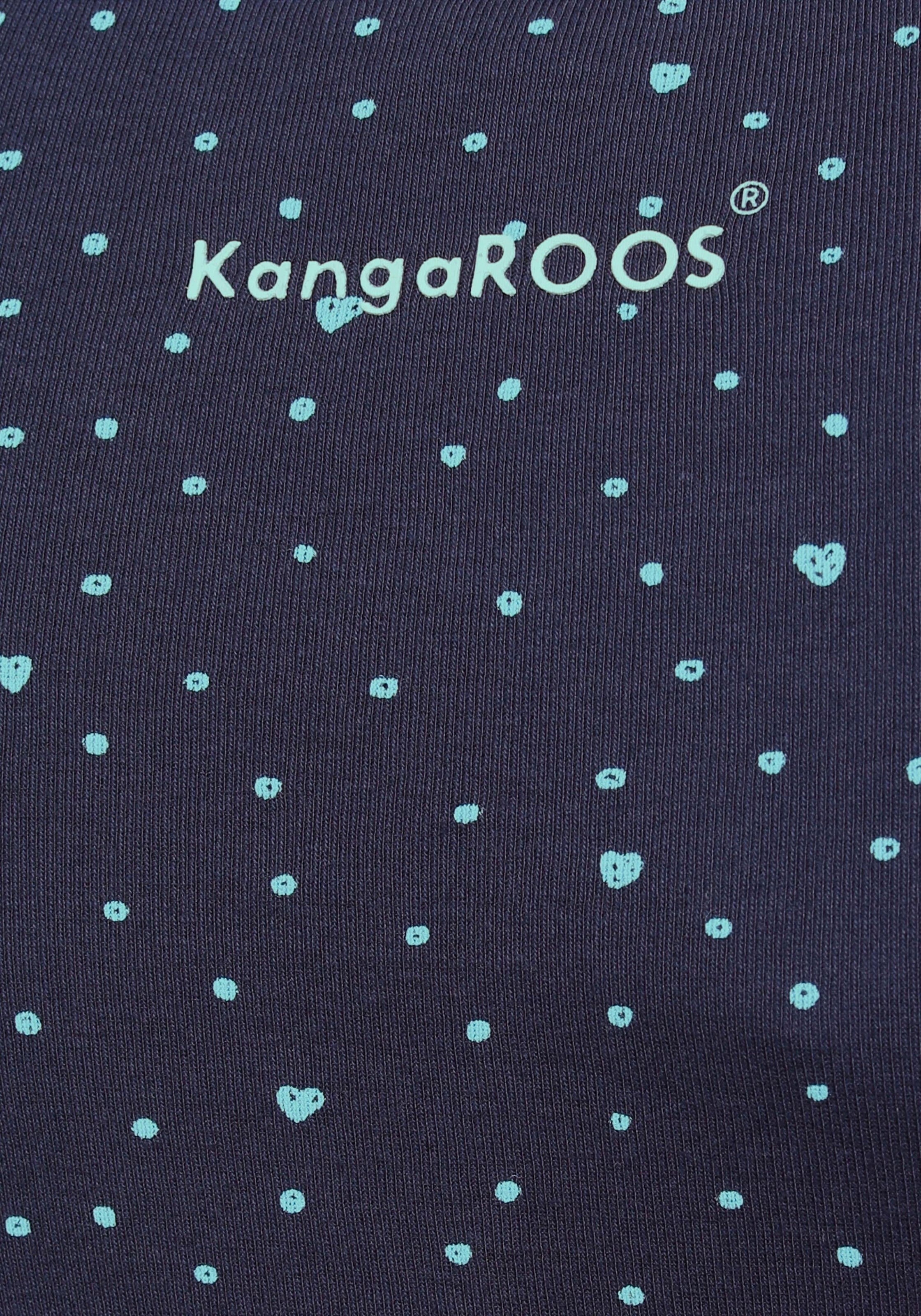 KangaROOS Langarmshirt, mit süssem Pünktchen, Vogel und Anker Allover-Print