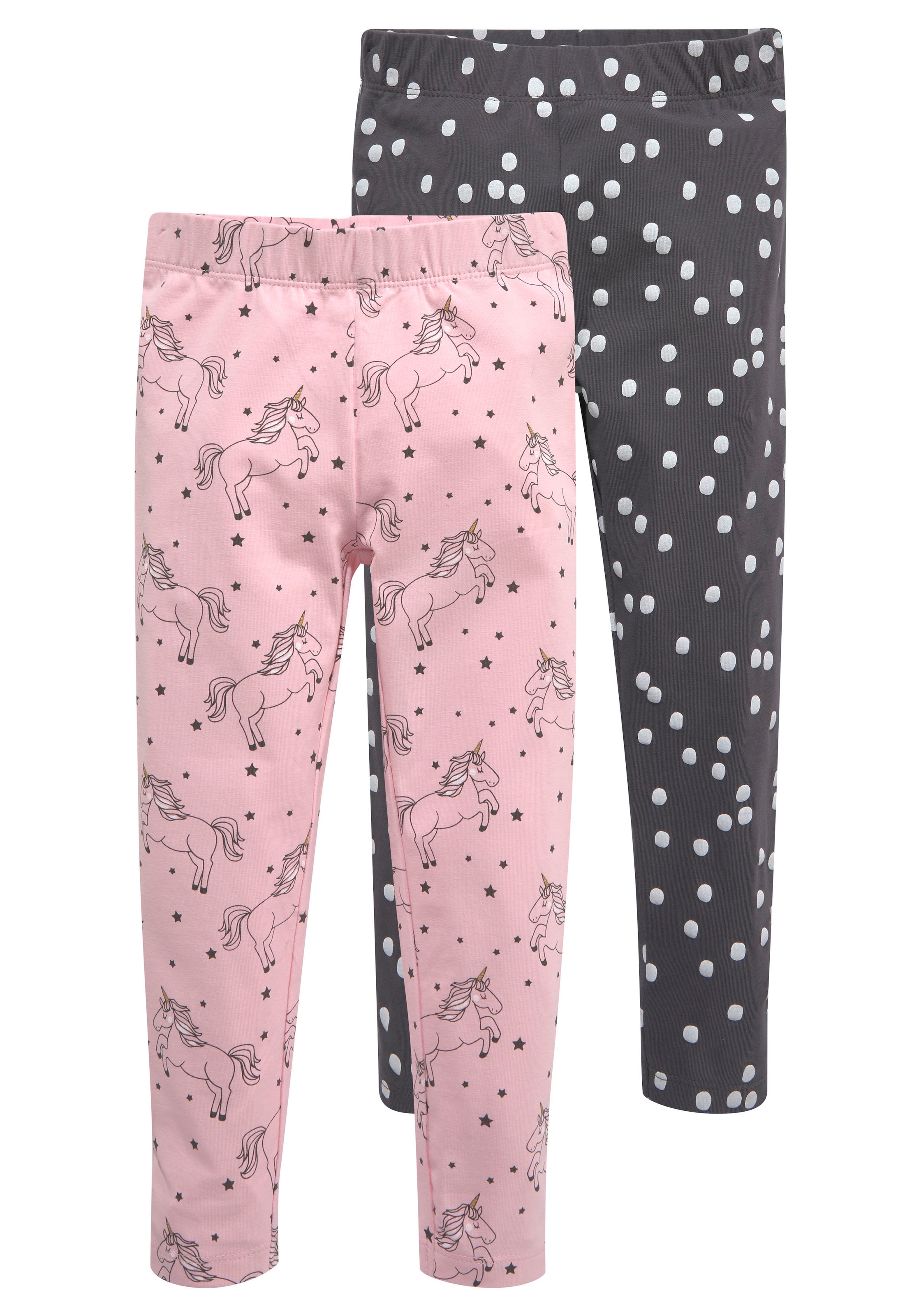 KIDSWORLD Leggings »2er Pack Leggings für kleine Mädchen«, (Packung, 2 tlg.), mit Pferde-Allover