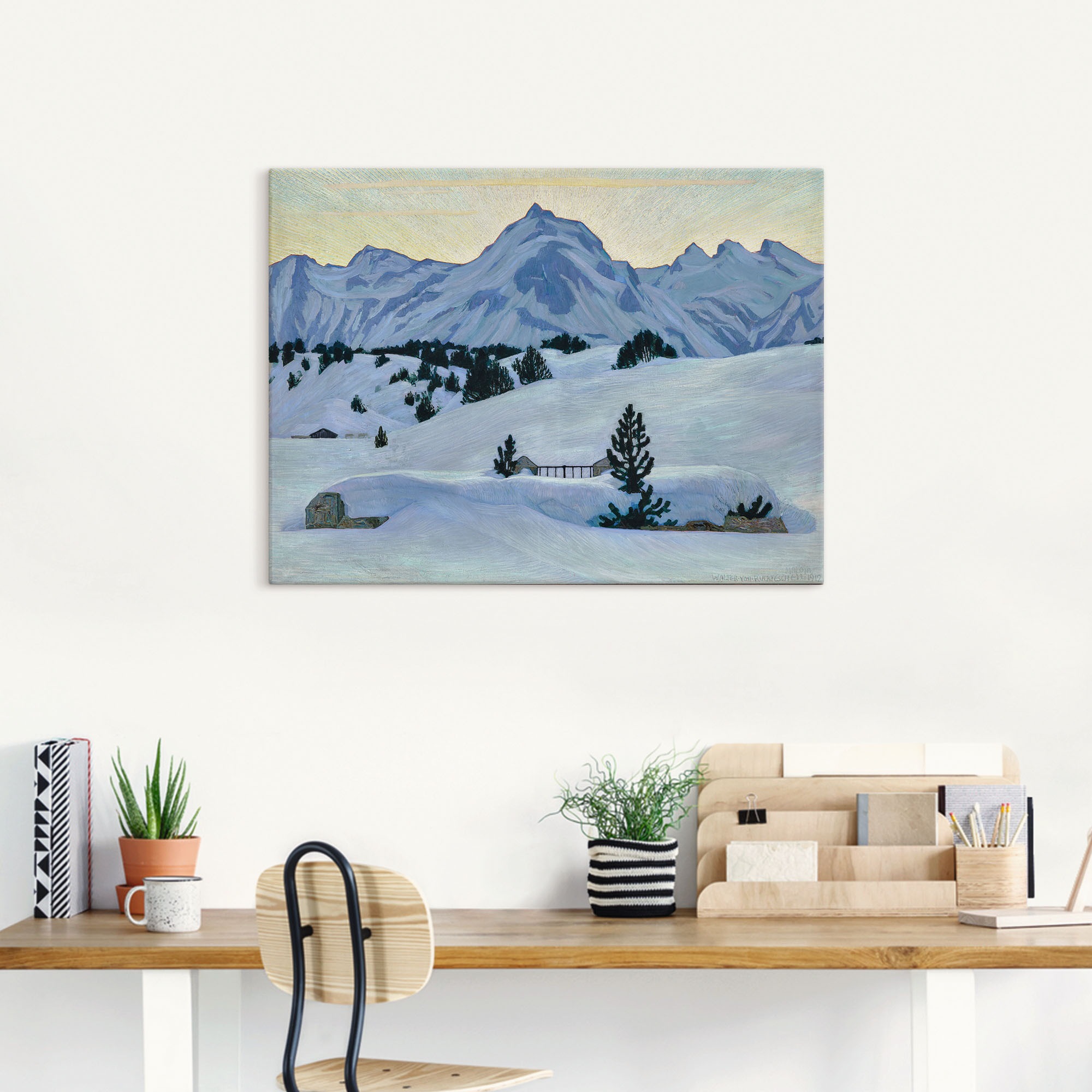 Artland Wandbild »Winterlandschaft bei Maloja. 1912«, Berge & Alpenbilder, (1 St.), als Alubild, Leinwandbild, Wandaufkleber oder Poster in versch. Grössen