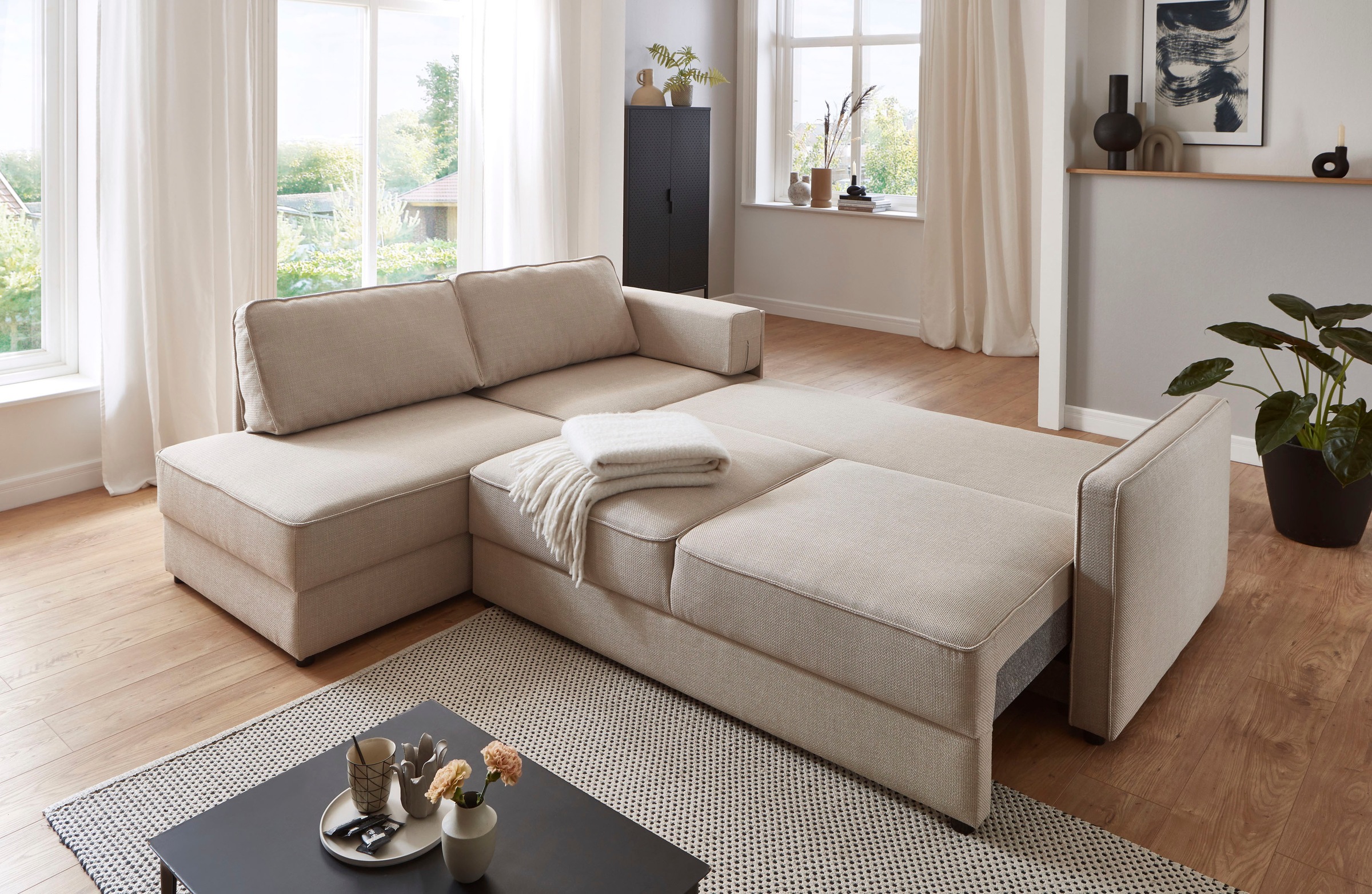 ATLANTIC home collection Schlafsofa »Chill«, Ecksofa mit Bettfunktion und Bettkasten