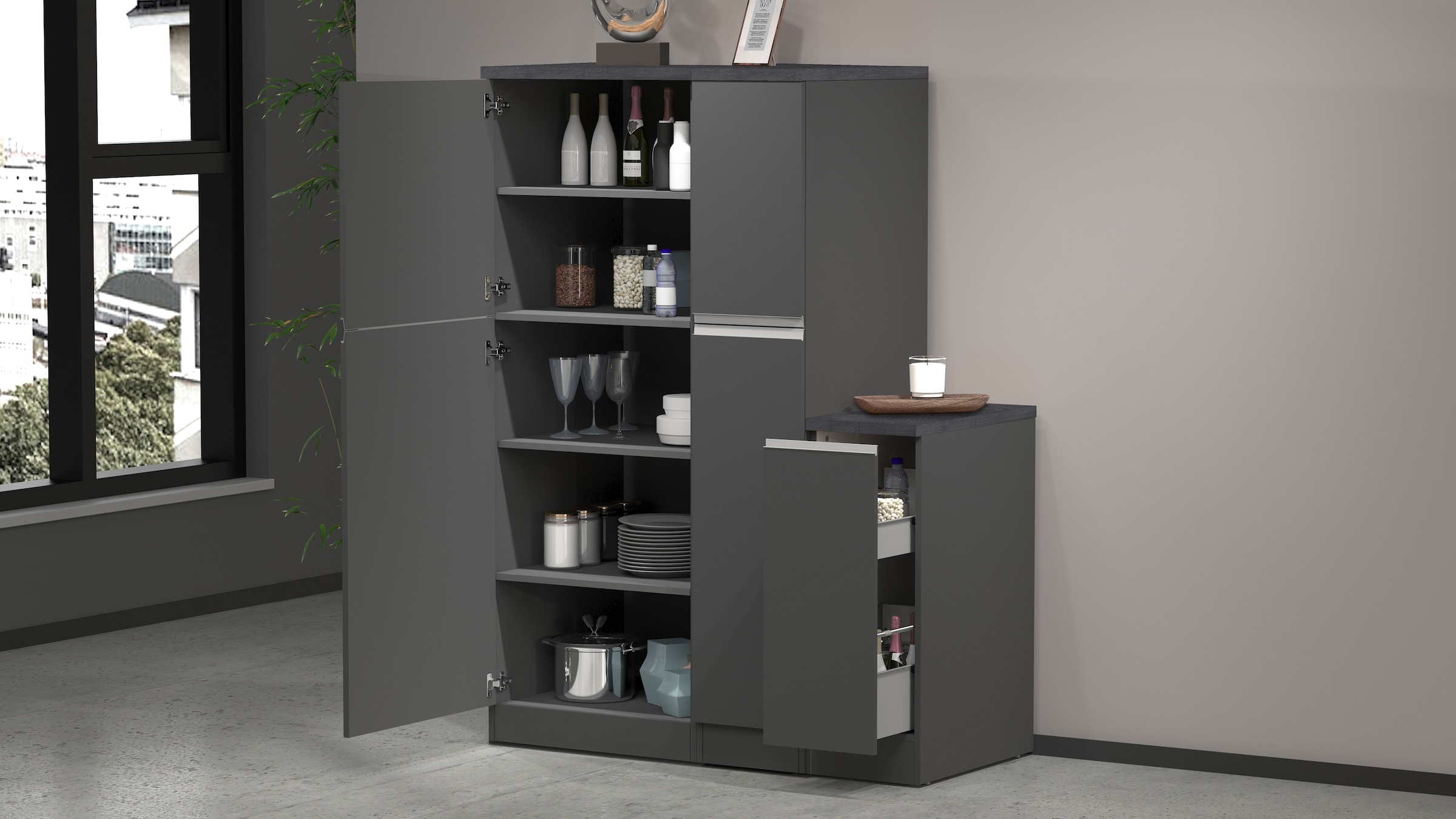 KOCHSTATION Apothekerschrank »KS-Sole,Apothekerkommode«, Breite/Höhe 30/85 cm, Anbau-und Unterbau möglich