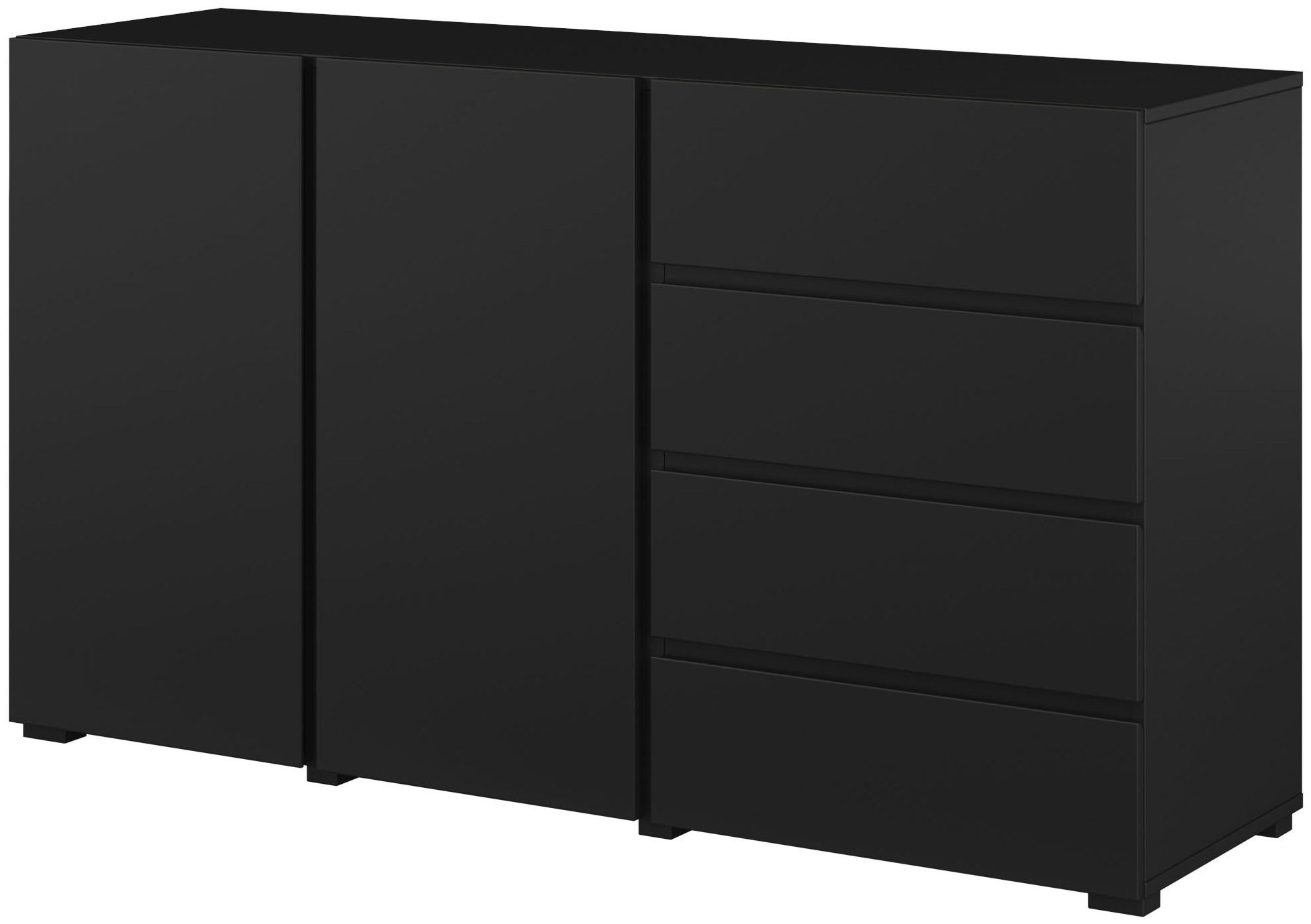 OTTO home Sideboard "Metric,Breite 138 cm, grifflose Kommode 2 Türen/4 Schubkästen" Schubladenschrank mit viel Stauraum, Einlegeböden verstellbar