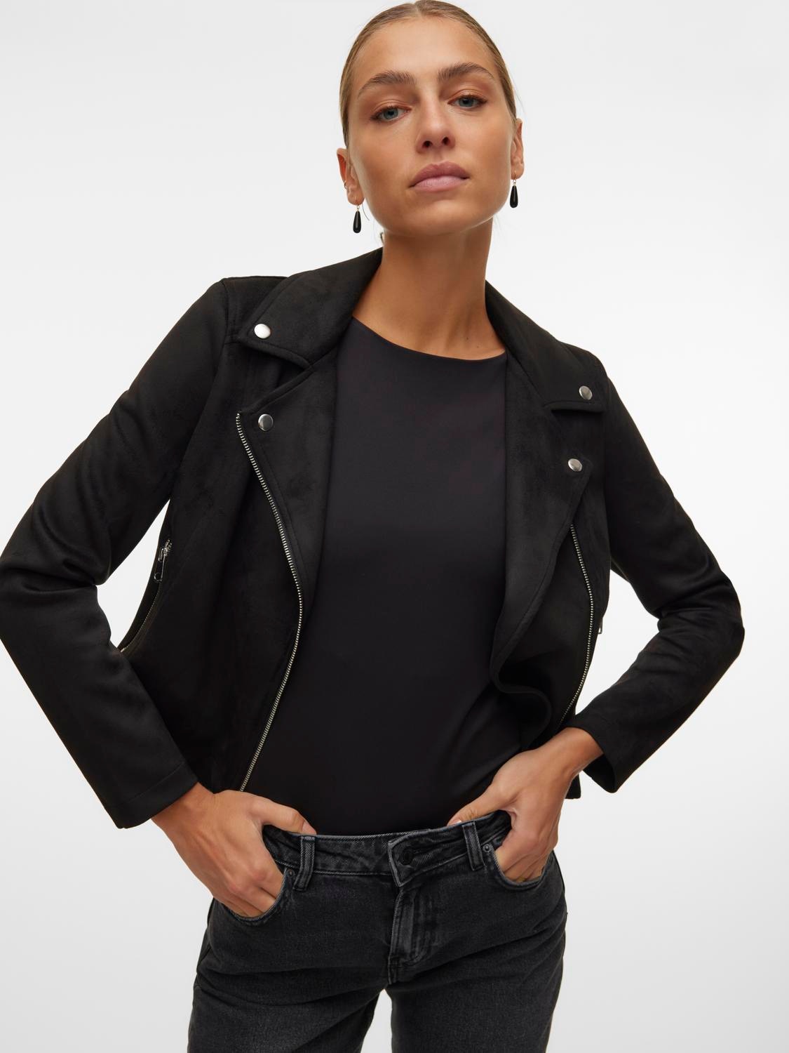 Vero Moda Lederimitatjacke »VMJOSE SHORT FAUX SUEDE JACKET GA NOOS«, mit asymetrischem Reissverschluss