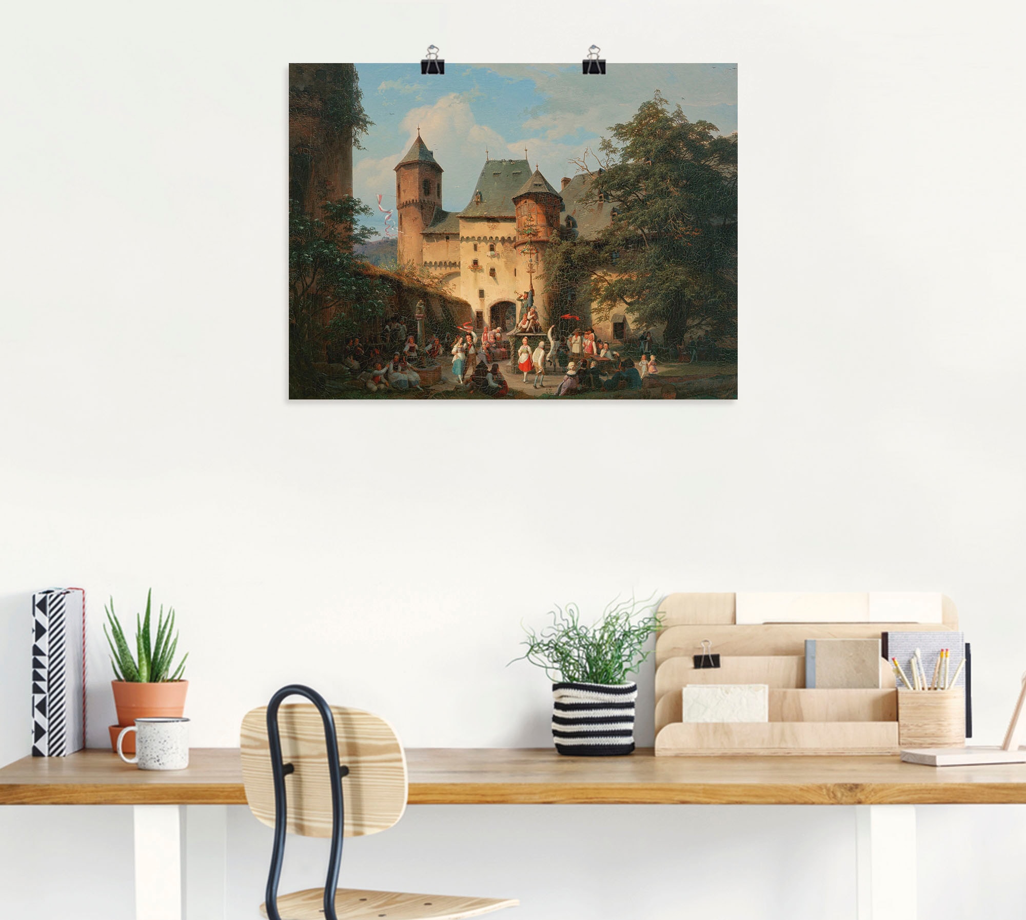 Artland Kunstdruck »Festszene im Vorhof einer Burg«, historische Ereignisse, (1 St.), als Alubild, Leinwandbild, Wandaufkleber oder Poster in versch. Grössen