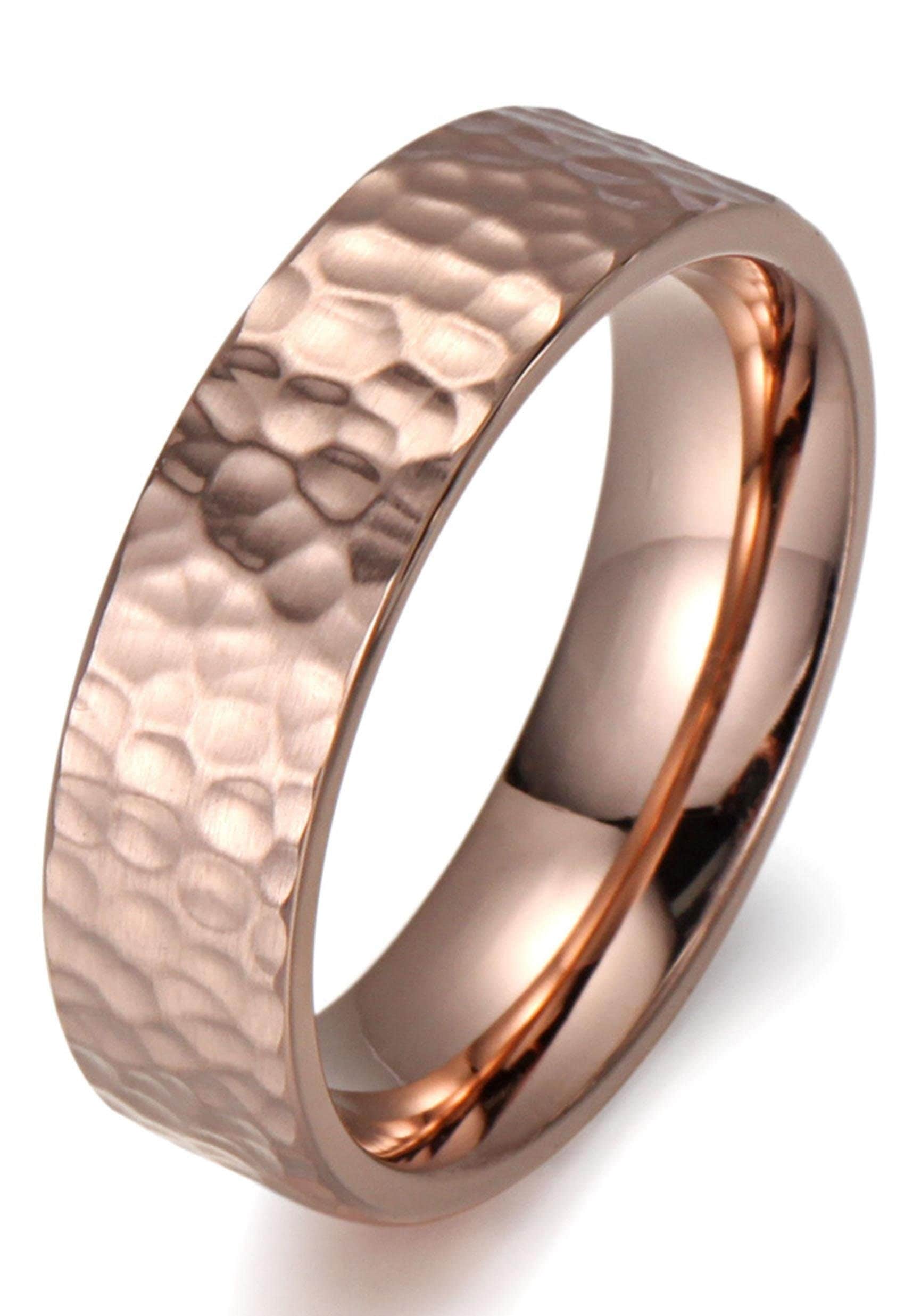 Firetti Fingerring »8,0 mm, in Glanzoptik, matt, strukturiert, IP-beschichtet, feminin« kaufen