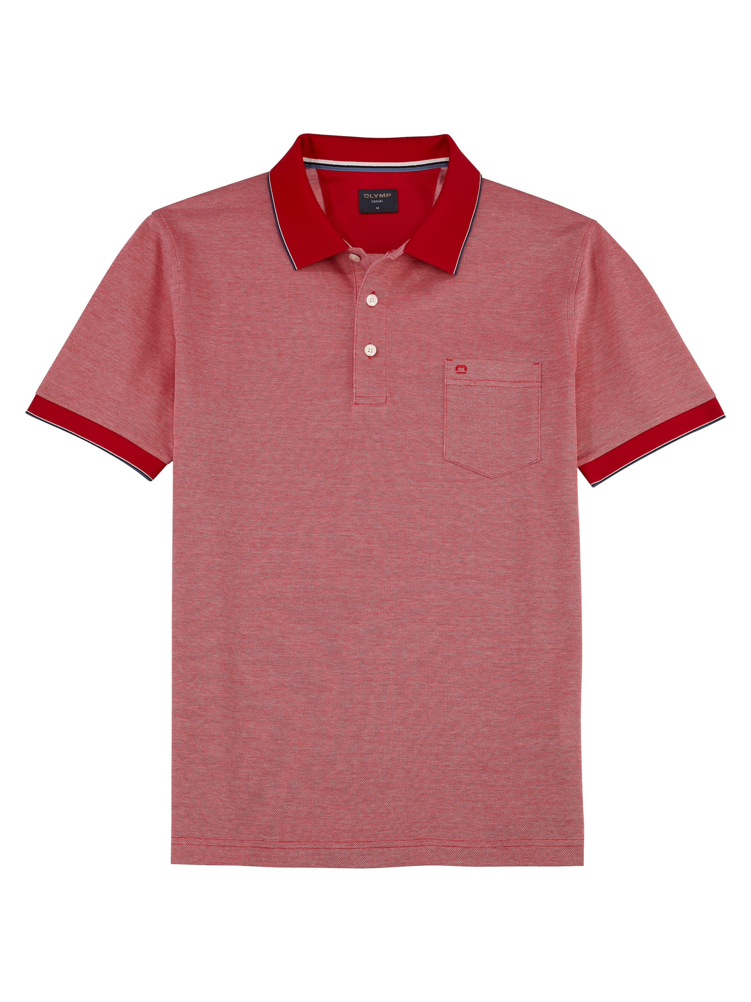OLYMP Poloshirt »Casual« Two-Tone Piqué, Seitenschlitzen im Saum