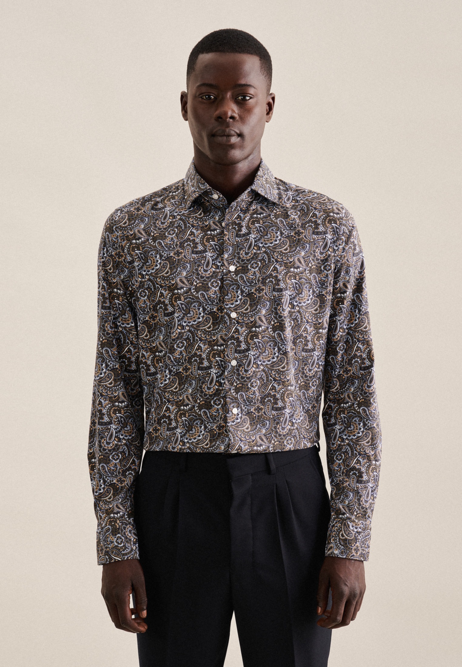 seidensticker Businesshemd »Slim« Slim 1/1 Kentkragen Paisley
