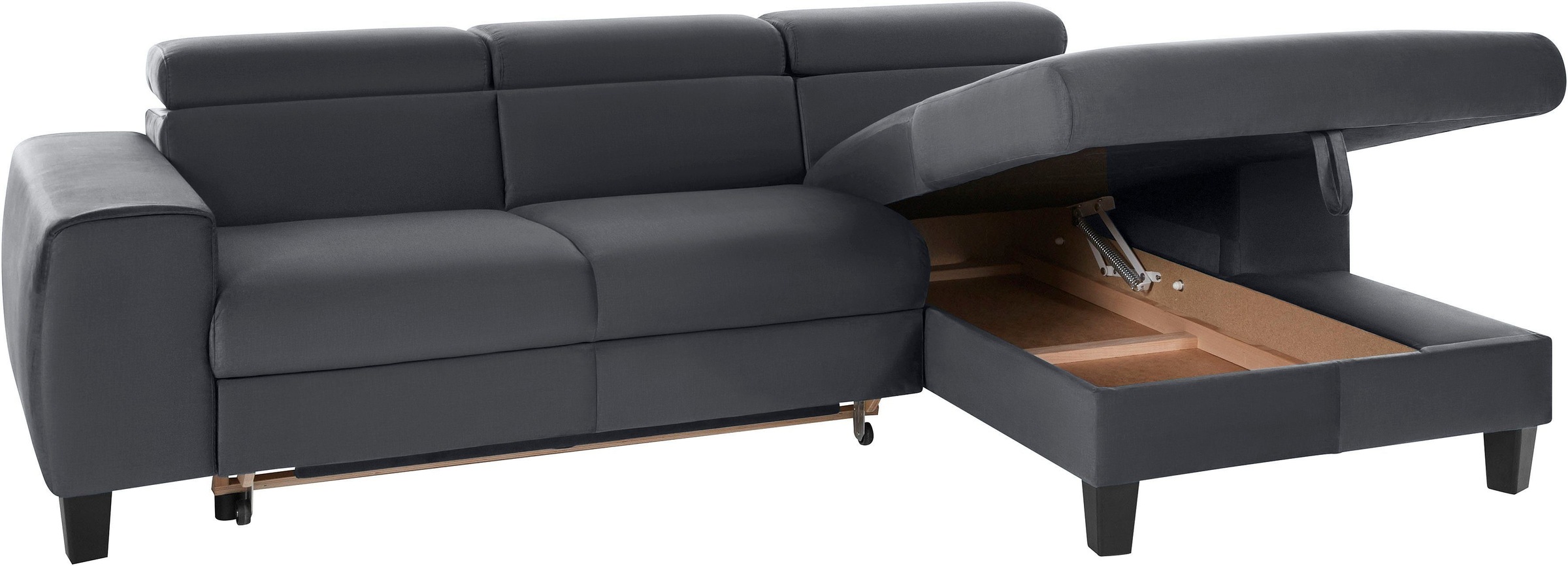 COTTA Polstergarnitur »Morven L-Form«, (Set), Set bestehend aus: Ecksofa mit Kopfteilverstellung & Hocker