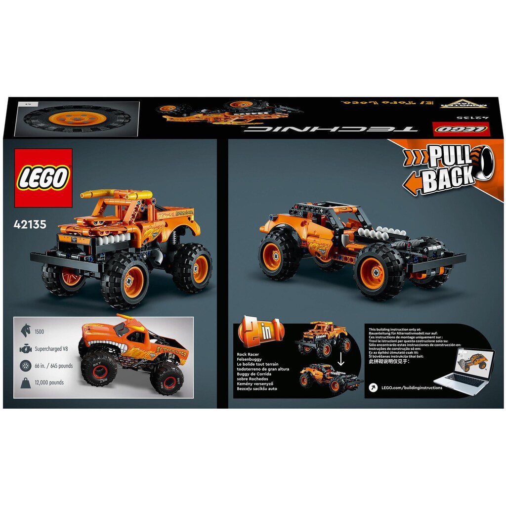 LEGO® Konstruktionsspielsteine »Monster Jam™ El Toro Loco™ (42135), LEGO® Technic 2in1«, (247 St.)