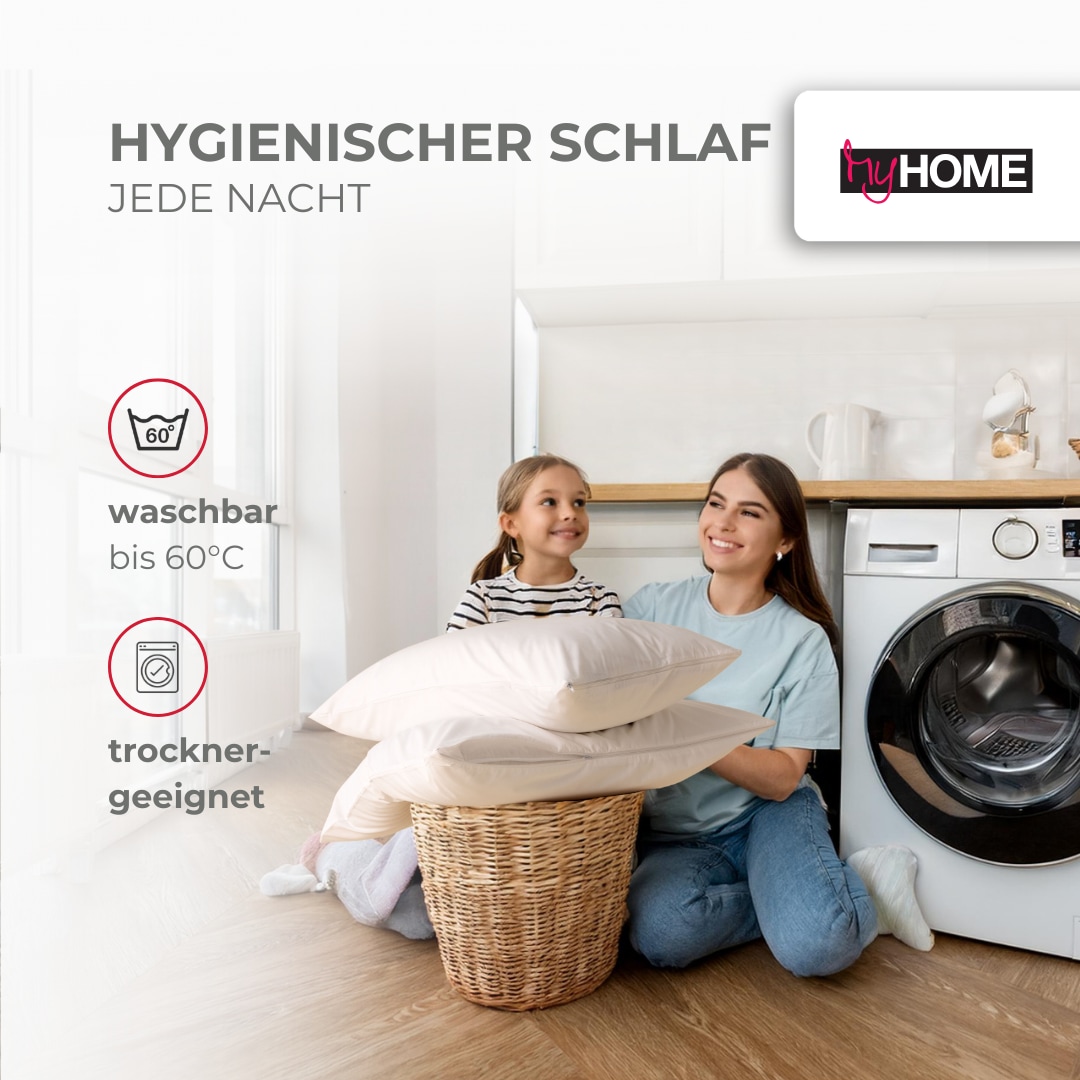 RIBECO Microfaserkissen »Jan«, Füllung: 6D-Hohlfaser, Bezug: Polyesterfaser, (1 St.)