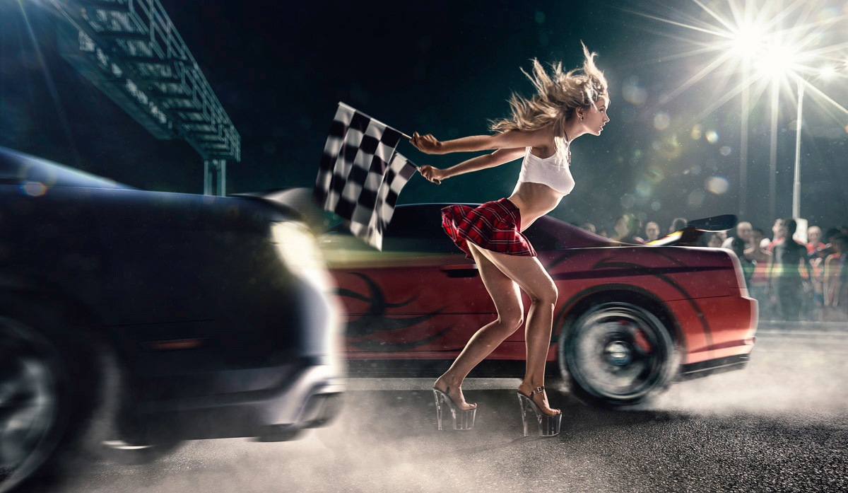 Papermoon Fototapete »Strassenrennen starten«