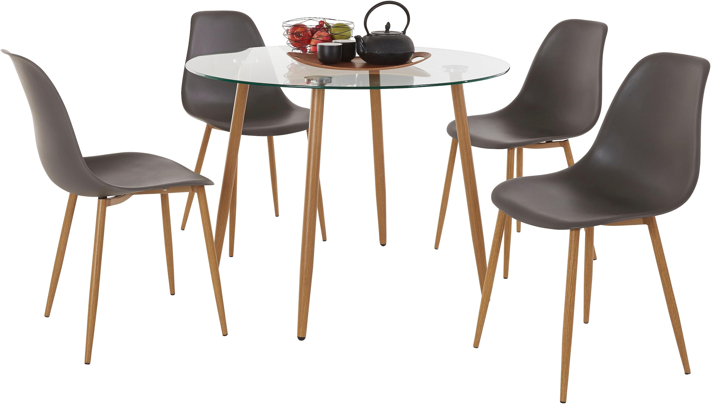 INOSIGN Essgruppe »Miller«, (Set, 5 tlg.), Glastisch mit 4 Stühlen  (Kunststoffschale) online shoppen | Jelmoli-Versand