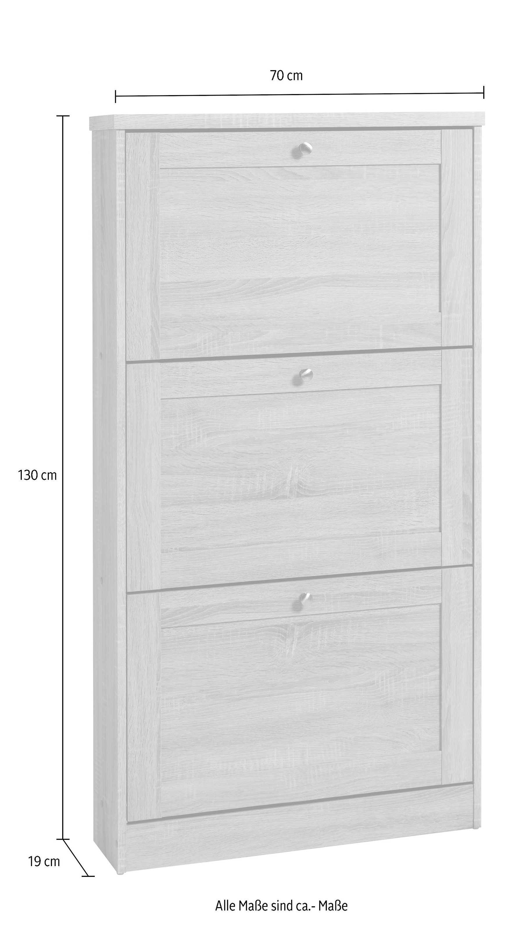Home affaire Schuhschrank »Heide«, mit 3 Klappen