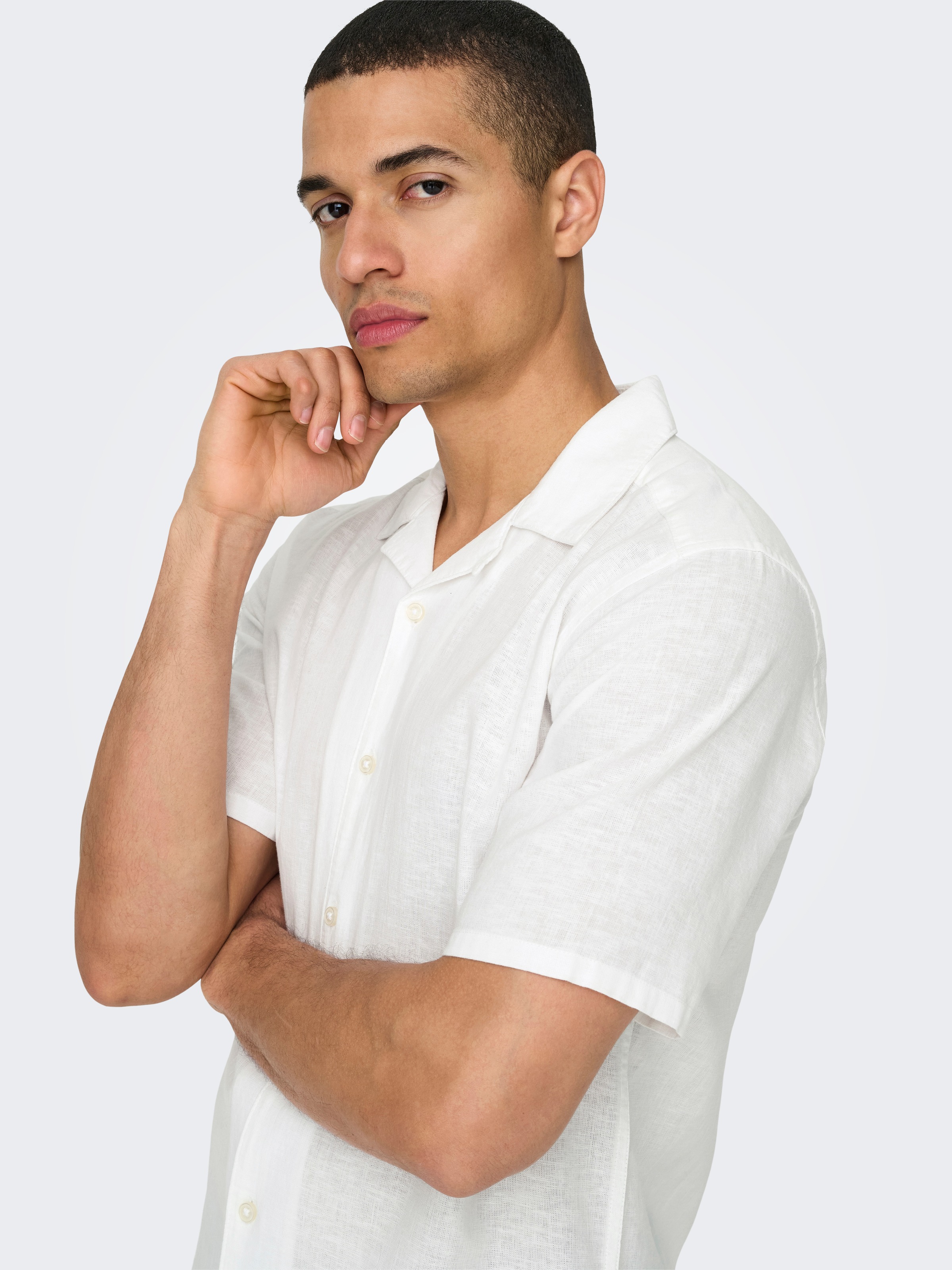 ONLY & SONS Kurzarmhemd »ONSCAIDEN SS SOLID RESORT LINEN NOOS«