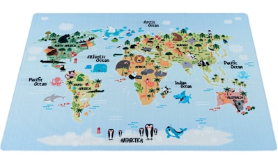 Böing Carpet Kinderteppich »Weltkarte«, rund, bedruckt, Motiv Weltkarte,  waschbar, Kinderzimmer online kaufen | Jelmoli-Versand | Kurzflor-Teppiche
