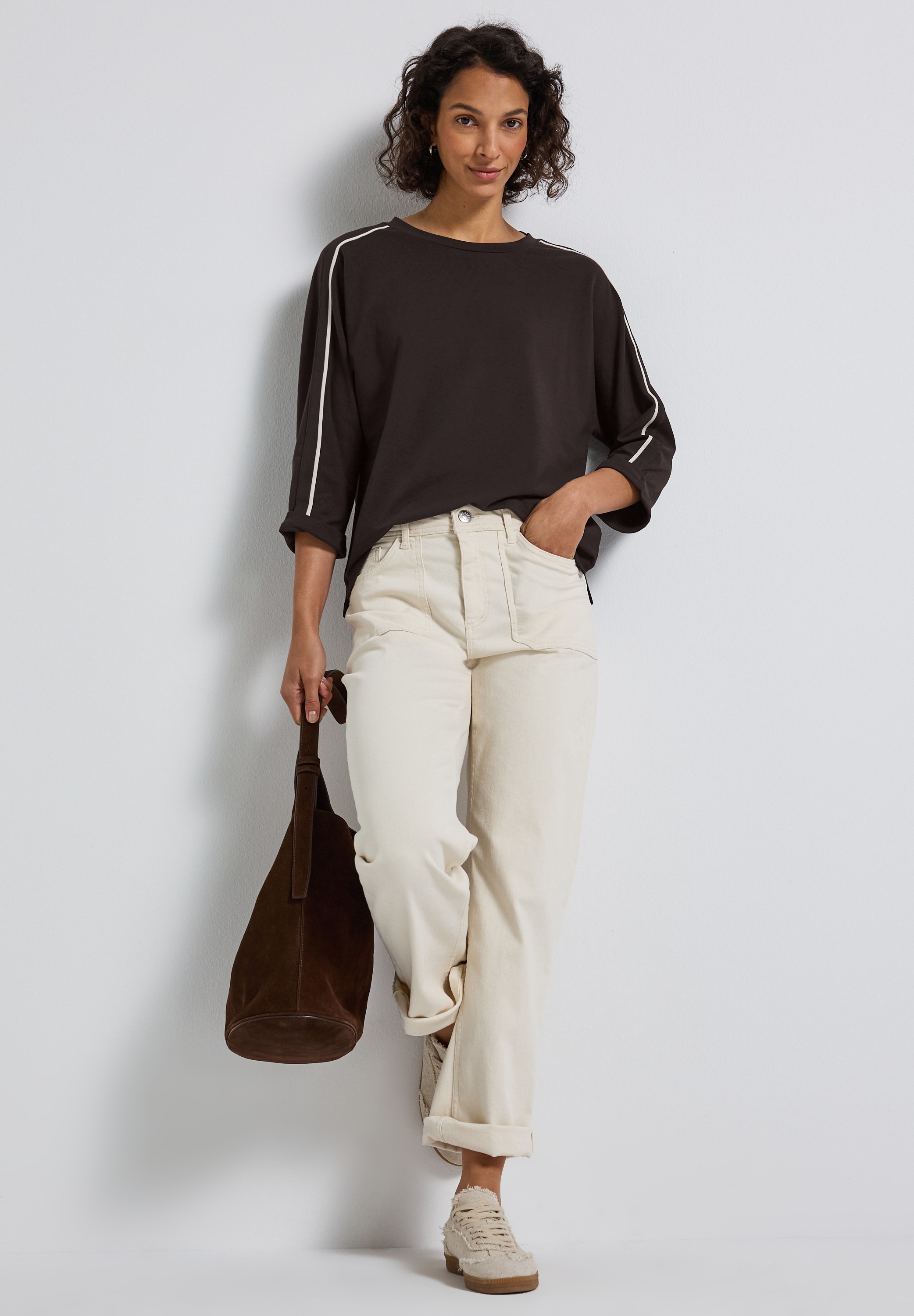 STREET ONE 3/4-Arm-Shirt, mit Galonstreifen