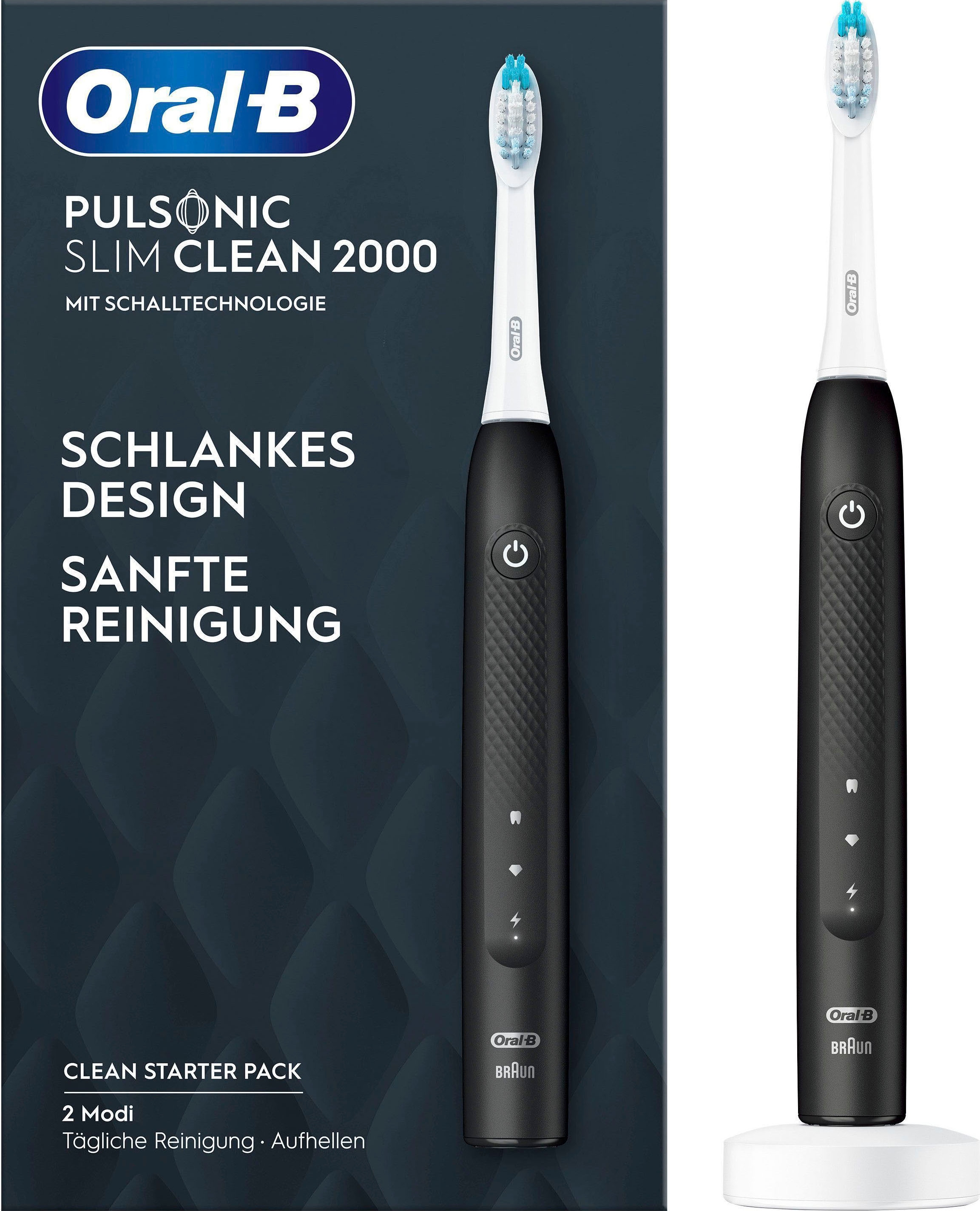 Oral-B Schallzahnbürste »Pulsonic Slim Clean 2000«, 1 St. Aufsteckbürsten