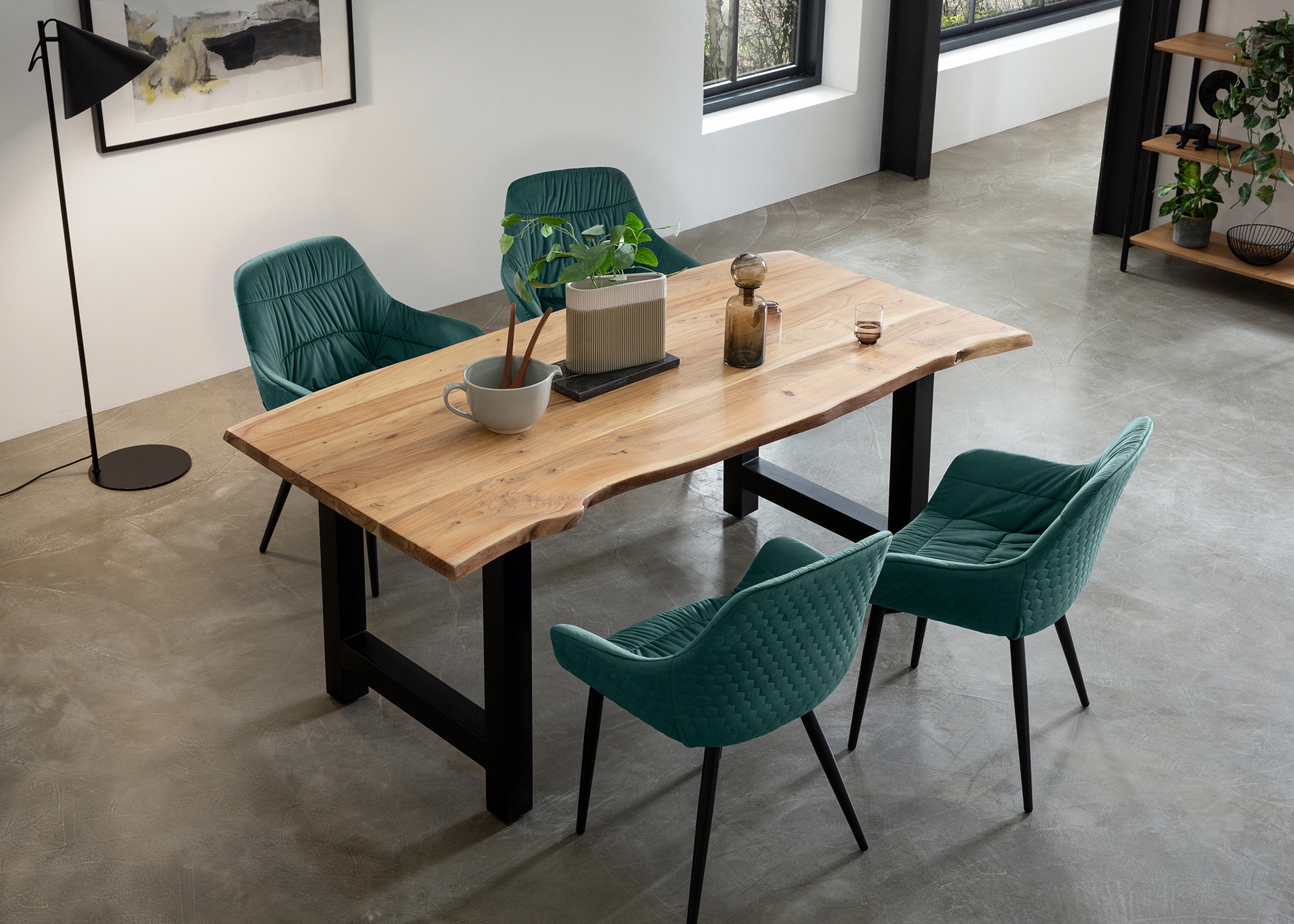 SalesFever Essgruppe »Esszimmerausstattung aus Holz und Metall«