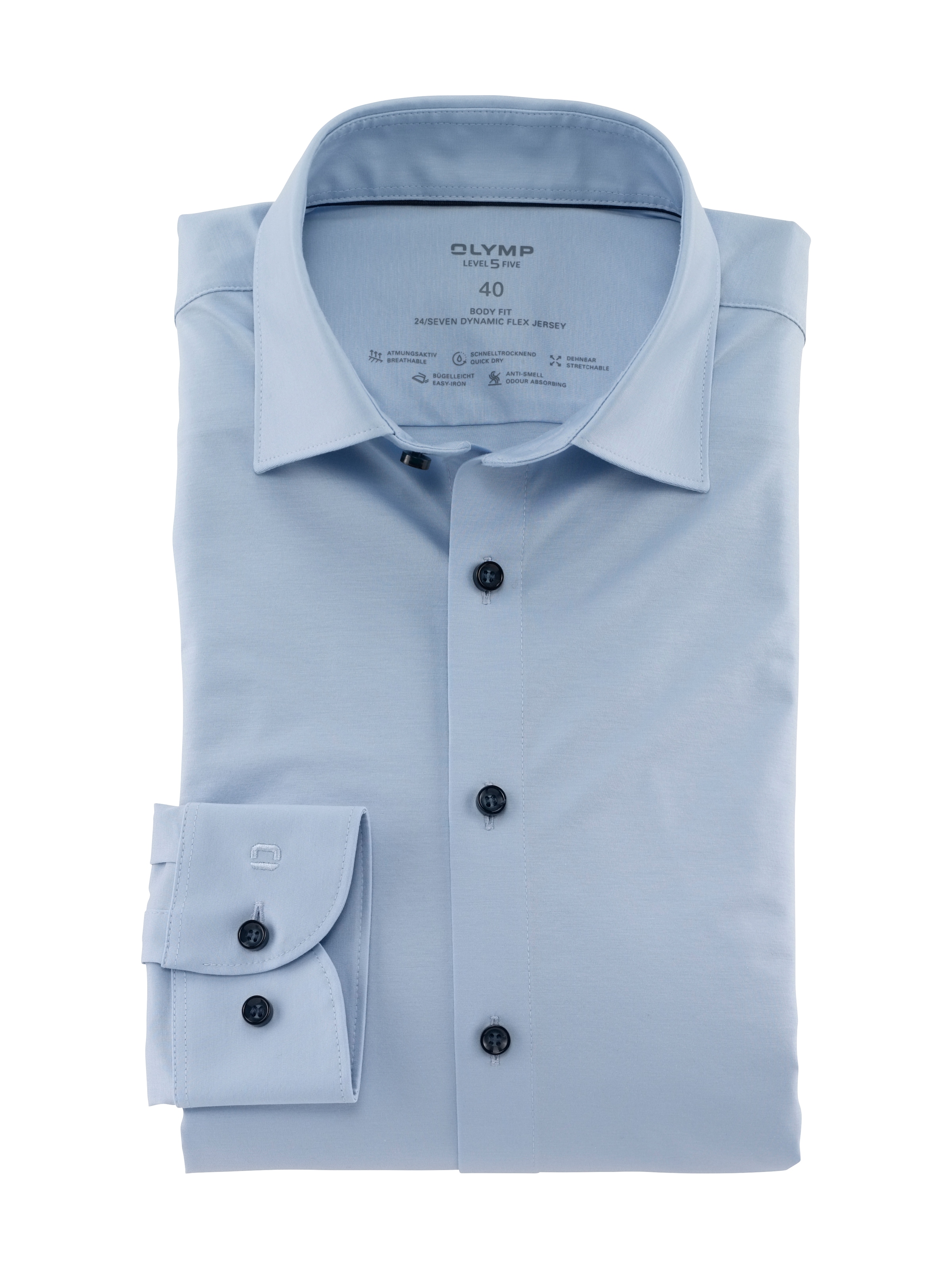 OLYMP Businesshemd »Level Five body fit Jerseyshirt« in Jersey Qualität