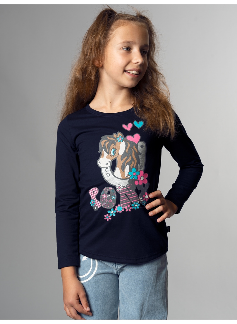 Trigema Longsleeve »TRIGEMA Langarmshirt mit süssem Pony-Print«, (1 tlg.)