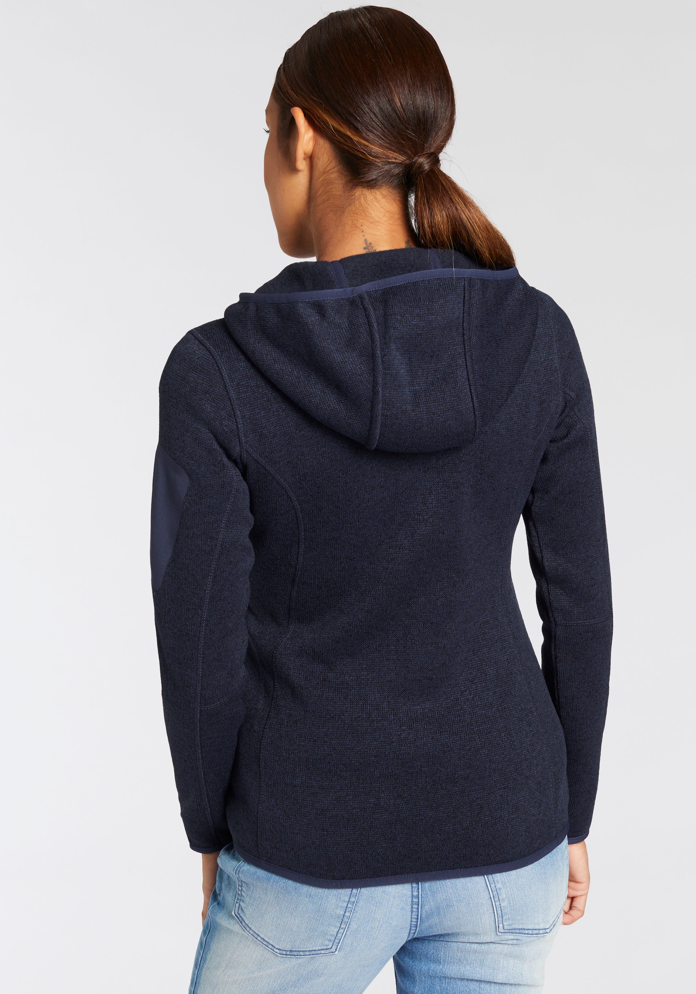 CMP Strickfleecejacke »KNITTED MELANGE HOODY WOMAN HOODY«, mit Kapuze, Wärmend und