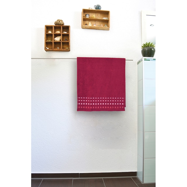 KiNZLER Duschtuch »Kreta«, (1 St.), Uni Farben, mit Bordüre, angenehm weich  und flauschig, 100% Baumwolle online bestellen | Jelmoli-Versand