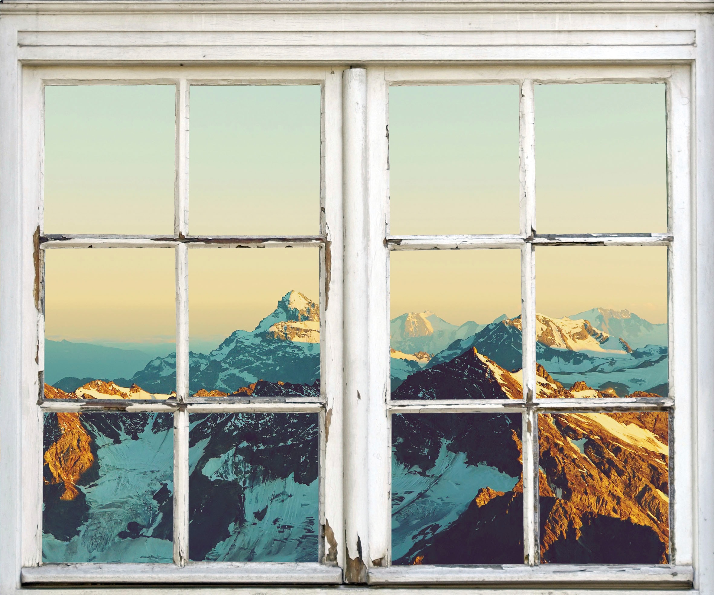 queence Wandsticker "Berge" Wandsticker, Wandbild, selbstklebend, Berg, Berge