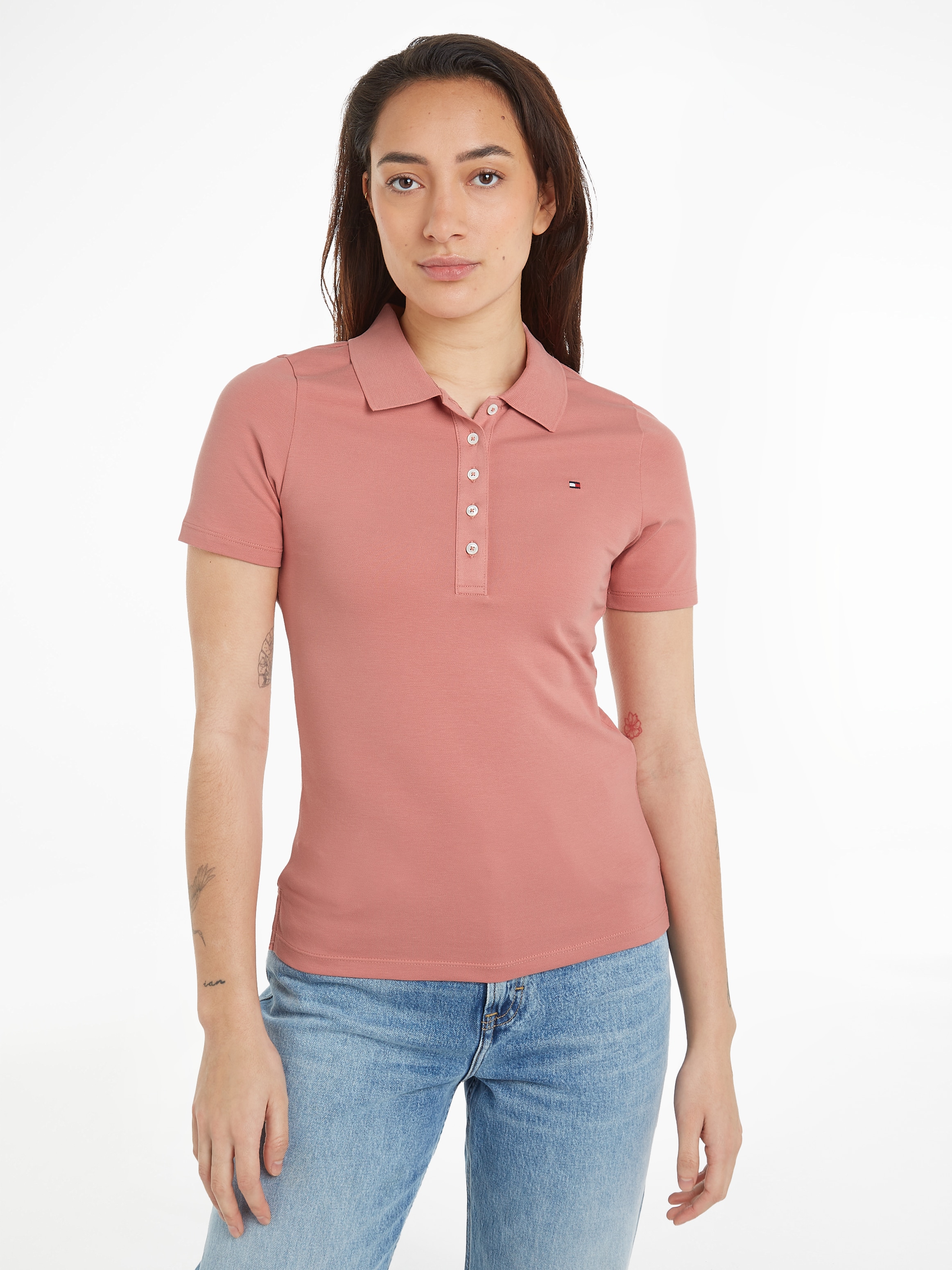 Tommy Hilfiger Poloshirt »1985 SLIM PIQUE POLO SS«, mit dezenter Tommy Hilfiger Logostickerei