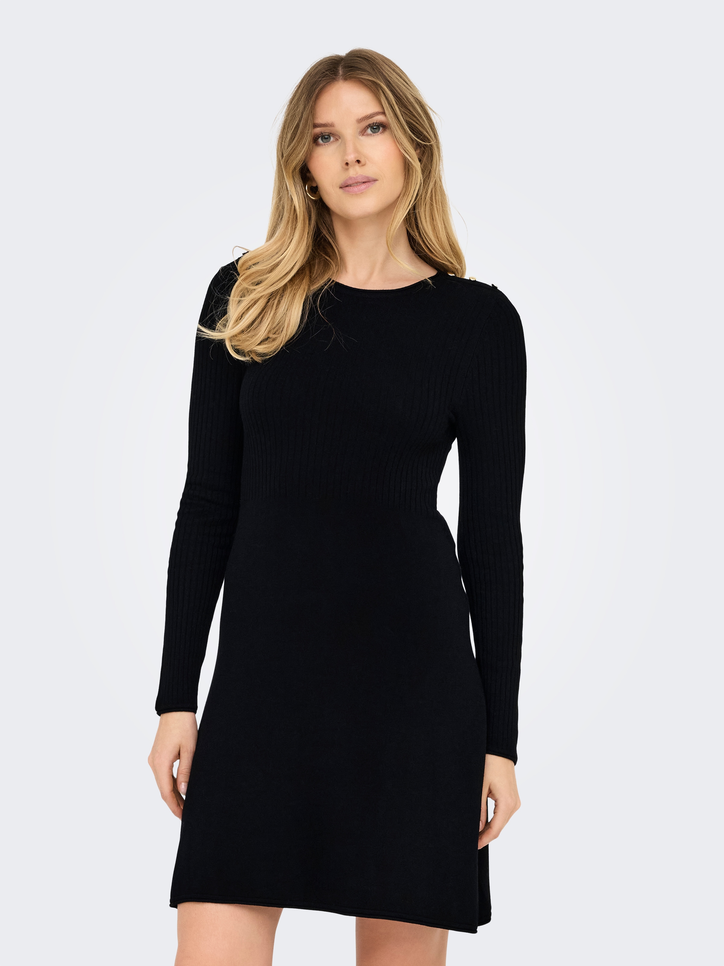 ONLY Midikleid »ONLMILA SL BUTTON O-NECK DRESS EX KNT« Sommerkleid