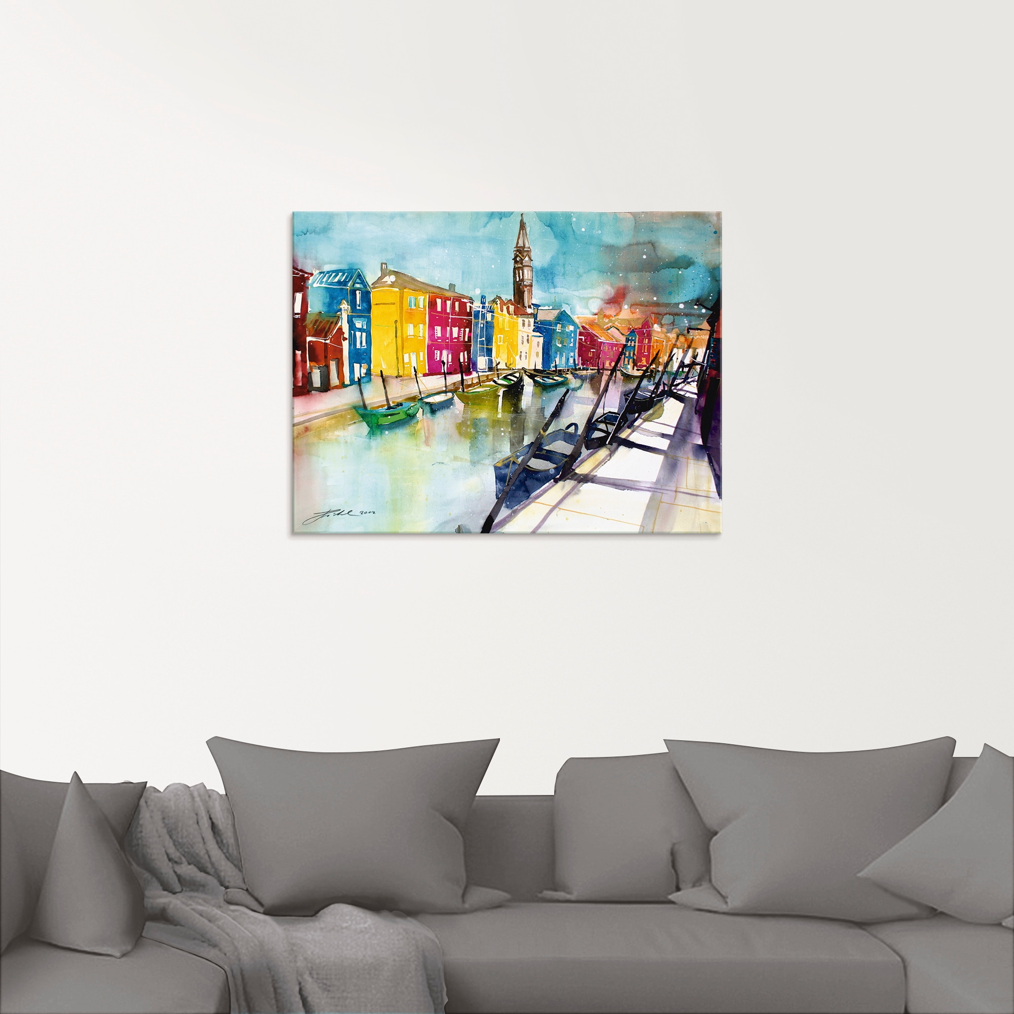 Artland Glasbild »Venedig Bunt«, Italien, (1 St.), in verschiedenen Grössen