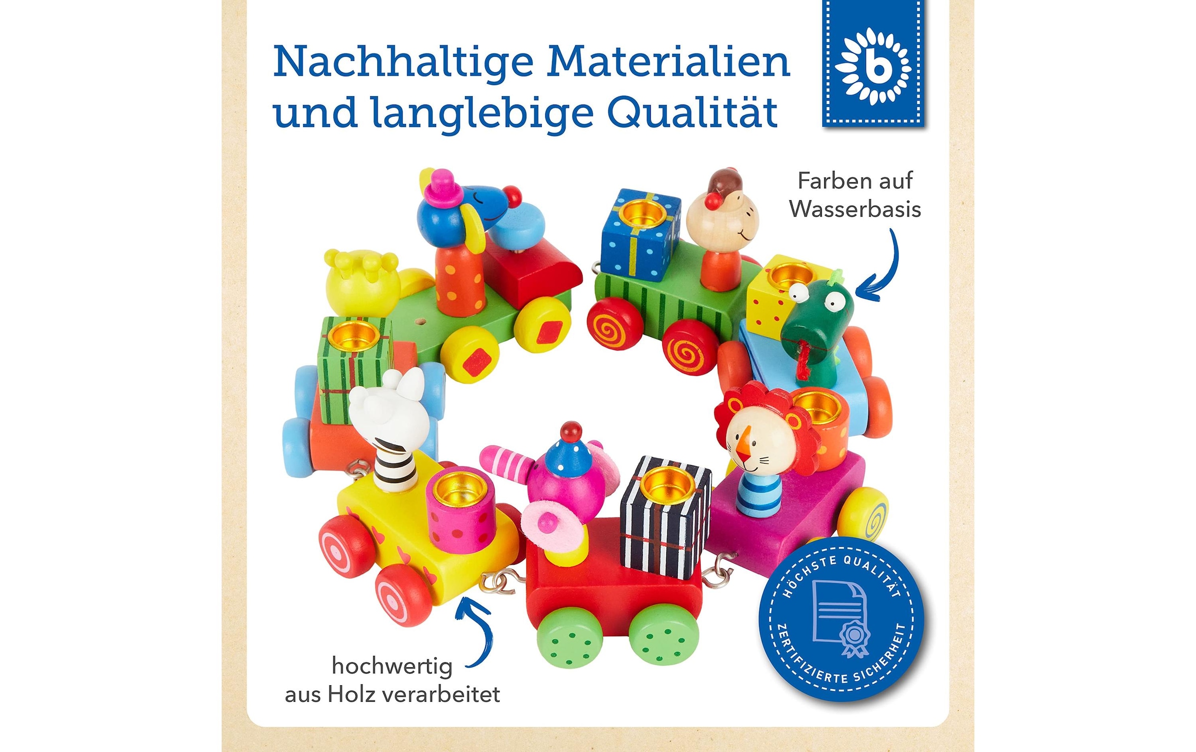 BIECO Lernspielzeug »Geburtstagszug«, Holzart: Birke (China)